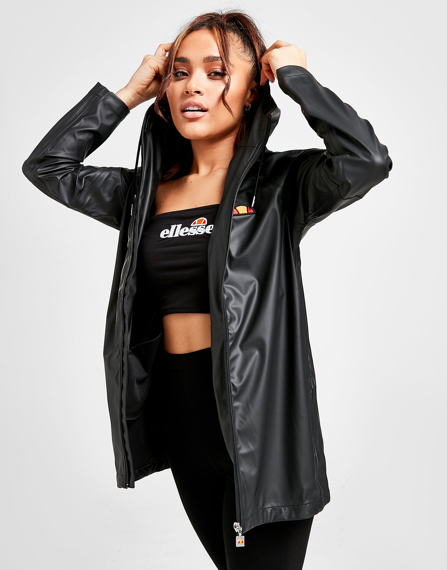 

Ellesse Lightweight Rain Jacket - Only at JD - Black - Womens, Black