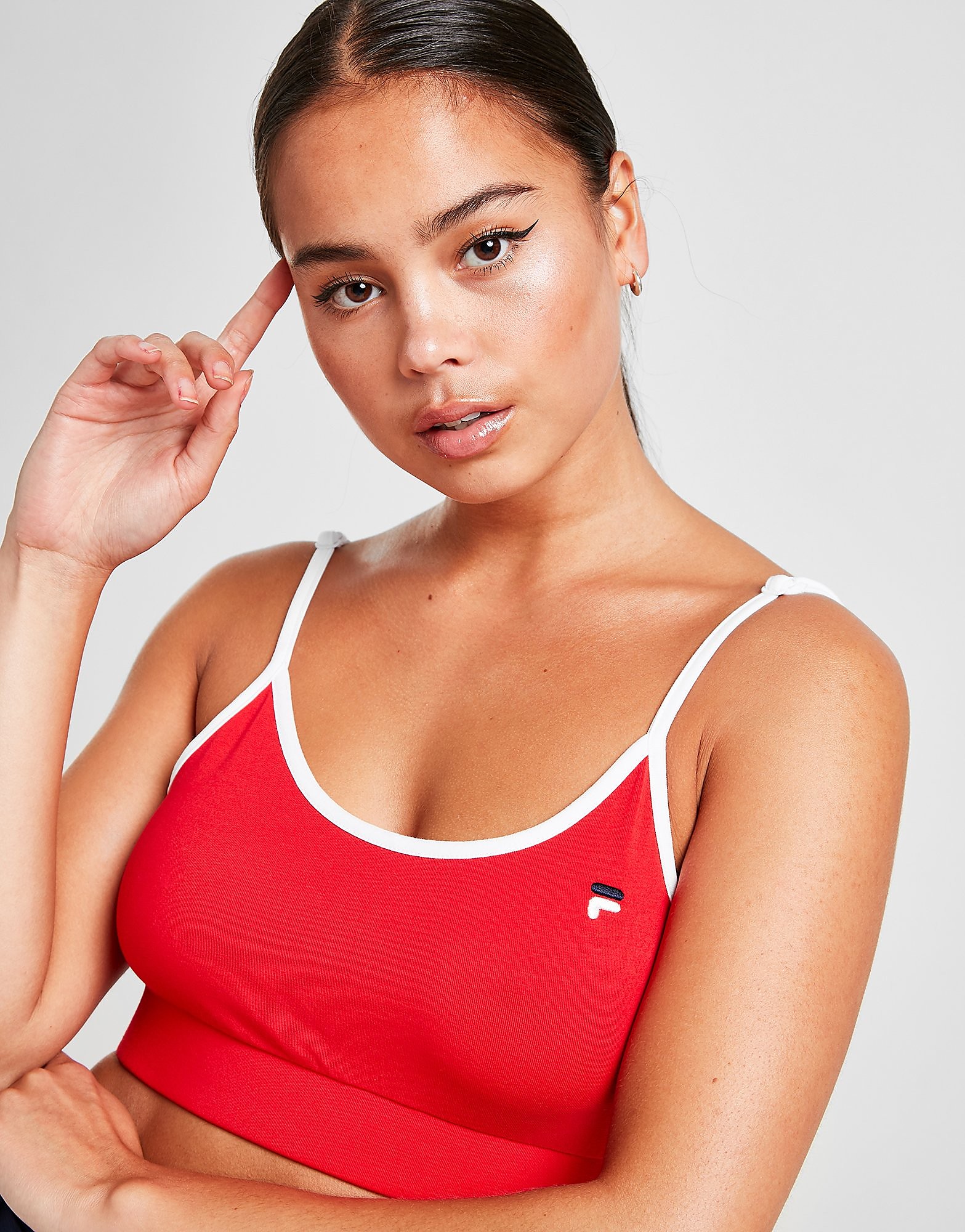 

Fila Back Tape Bralette - Red/White - Womens, Red/White