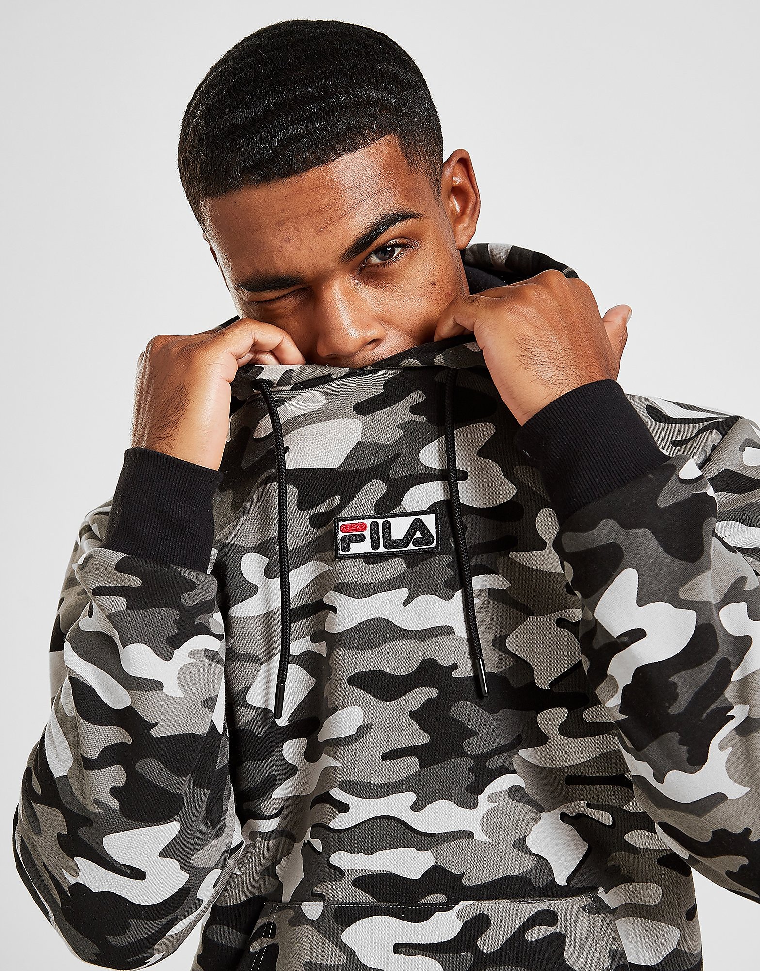

Fila Officer Camo Overhead Hoodie - Only at JD - Black - Mens, Black