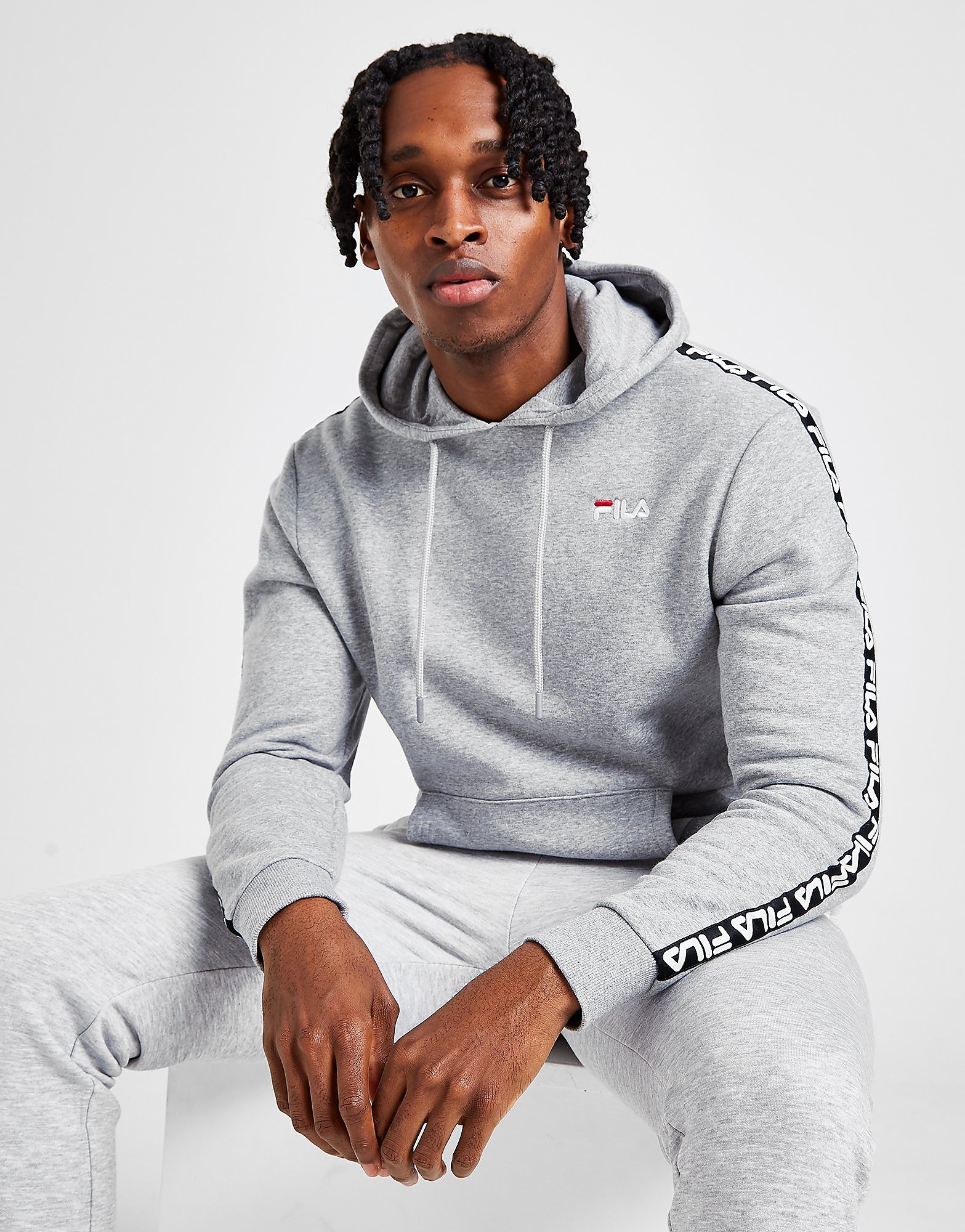Fila Sorin Tape Overhead Hoodie - Grey - Mens, Grey