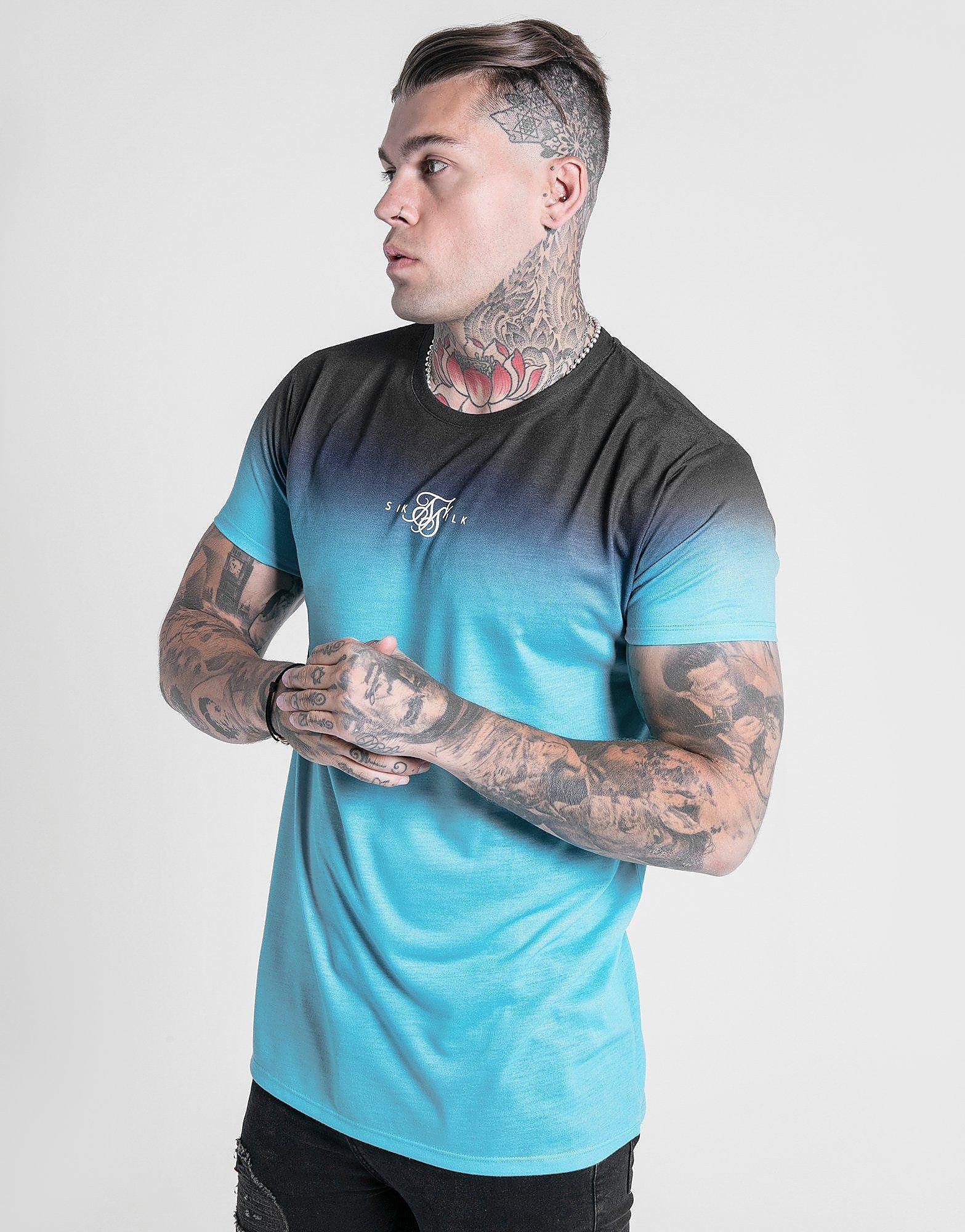 

Sik Silk Fade Regular T-Shirt - Only at JD - Black/Blue - Mens, Black/Blue
