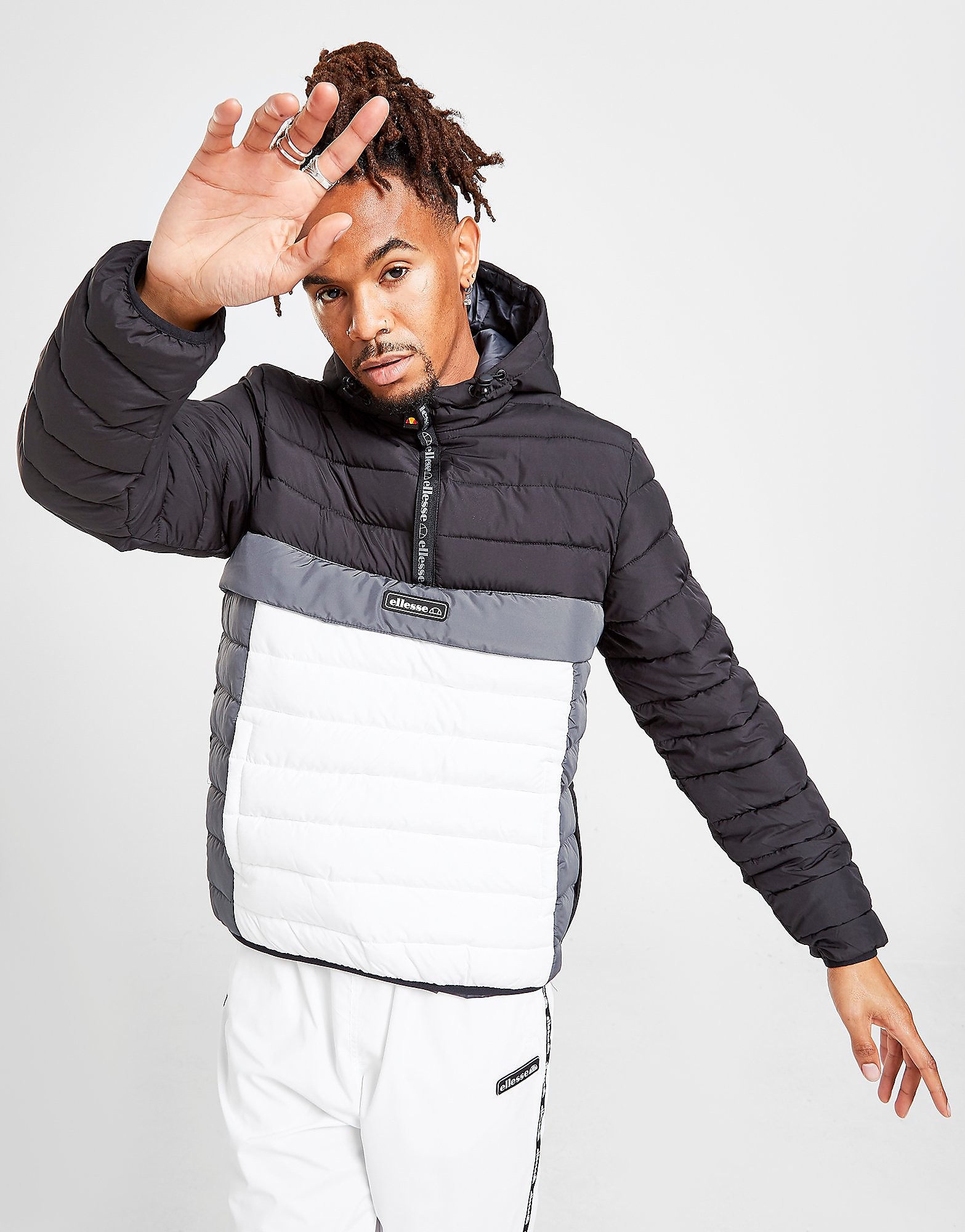 

Ellesse Barr Colour Block Jacket - Only at JD - Black/White/Grey - Mens, Black/White/Grey