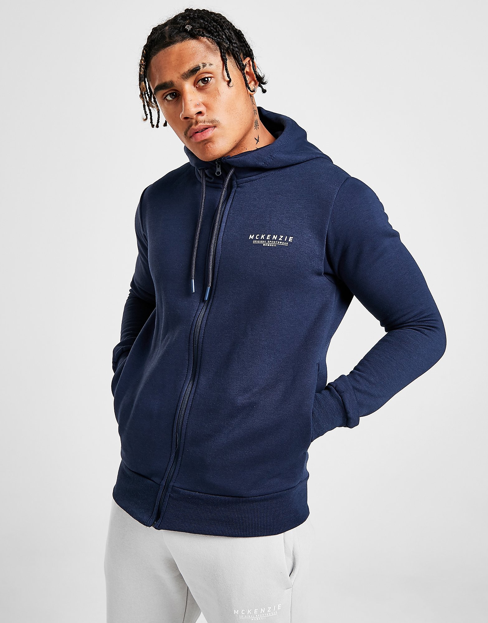 Mckenzie essential zip through hoodie men's - only at jd - mens,  laivastonsininen, mckenzie, JD Sports