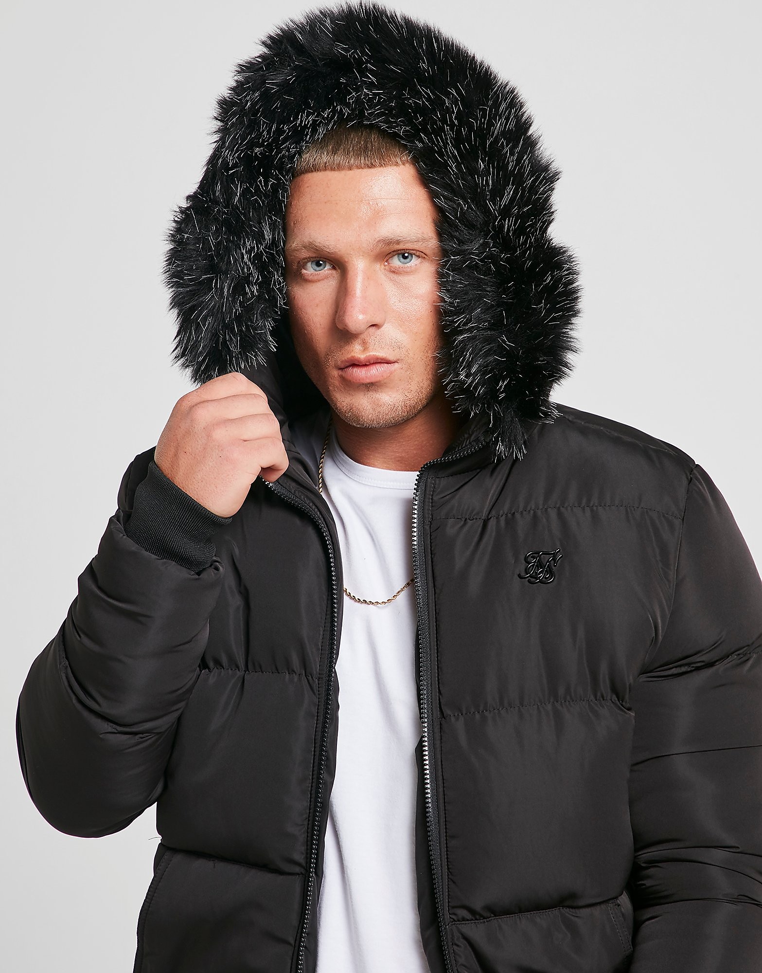 

SikSilk Short Parka Jacket - Only at JD - Black - Mens, Black