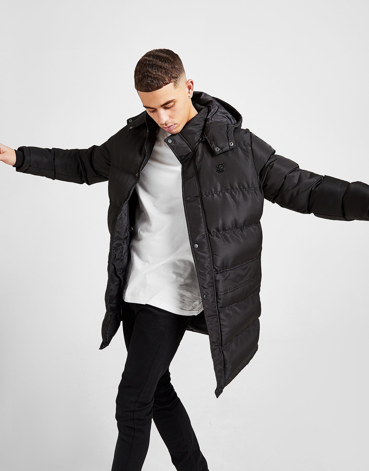 

SikSilk Longline Mono Jacket - Black - Mens, Black