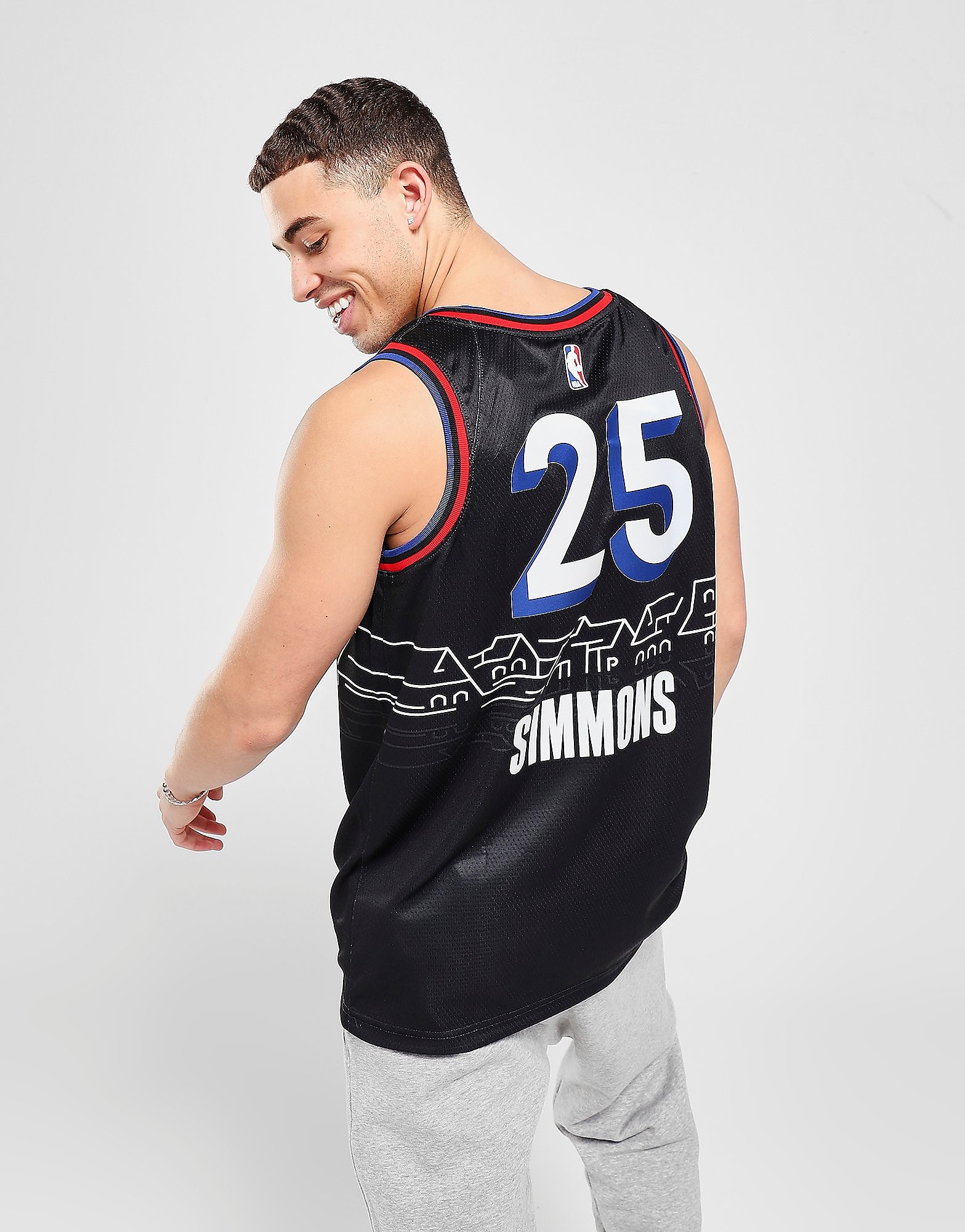 

Nike NBA Philadelphia 76ers Simmons #25 CE Jersey - Black - Mens, Black