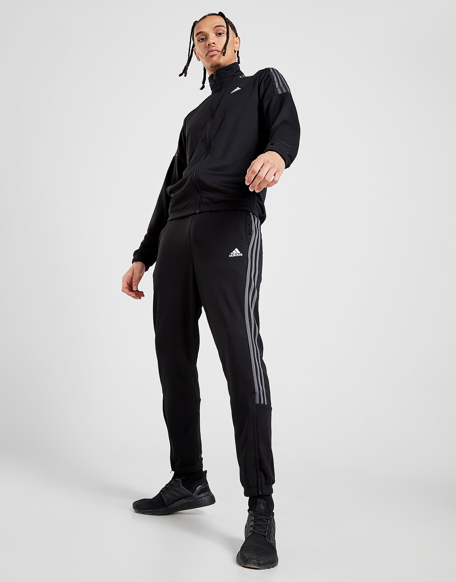 

adidas 3-Stripes Poly Track Pants - Only at JD - BLACK/Grey - Mens, BLACK/Grey