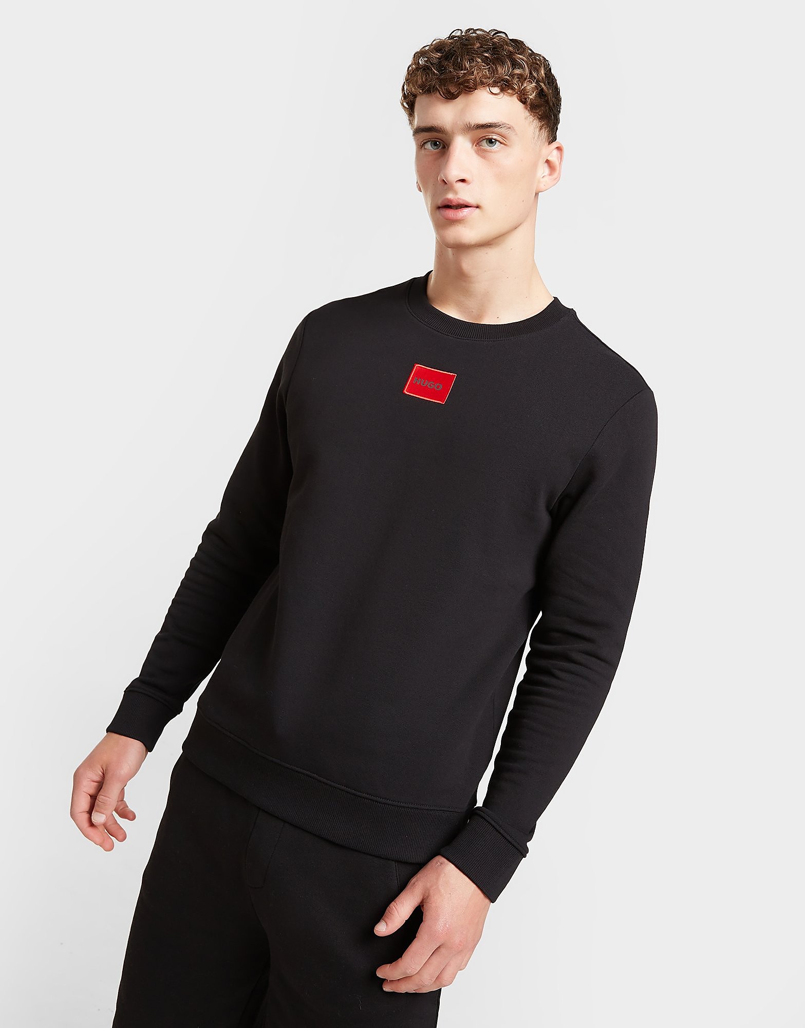 

HUGO Diragol Square Sweatshirt - Black/Black - Mens, Black/Black