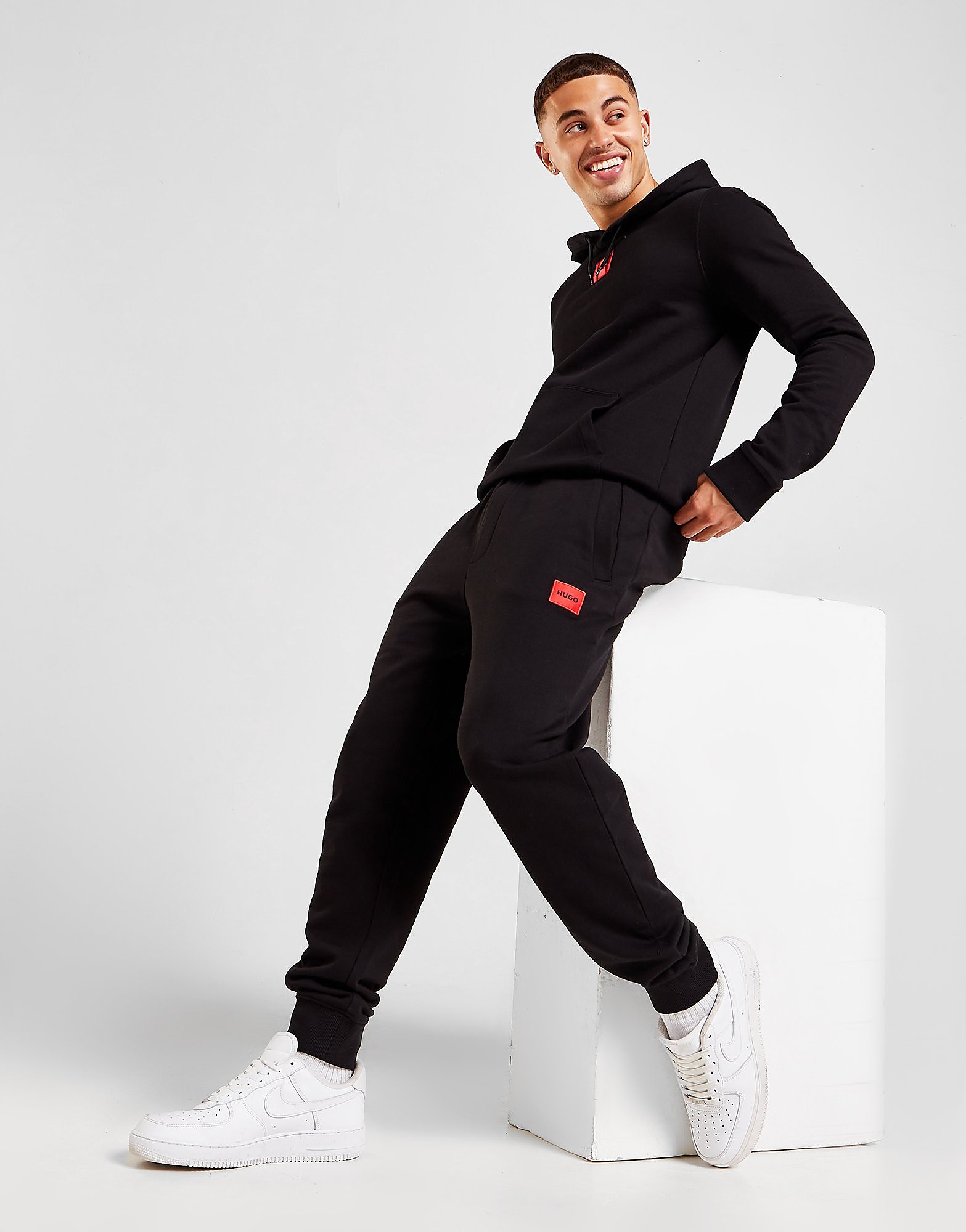 

HUGO Doak Square Track Pants - Black/Black - Mens, Black/Black