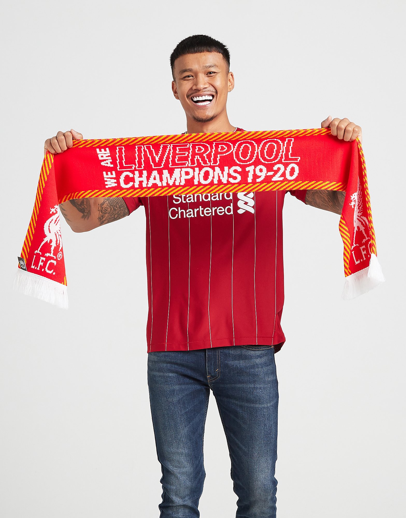 

47 Brand Liverpool FC Champions Scarf - Red/White - Womens, Red/White
