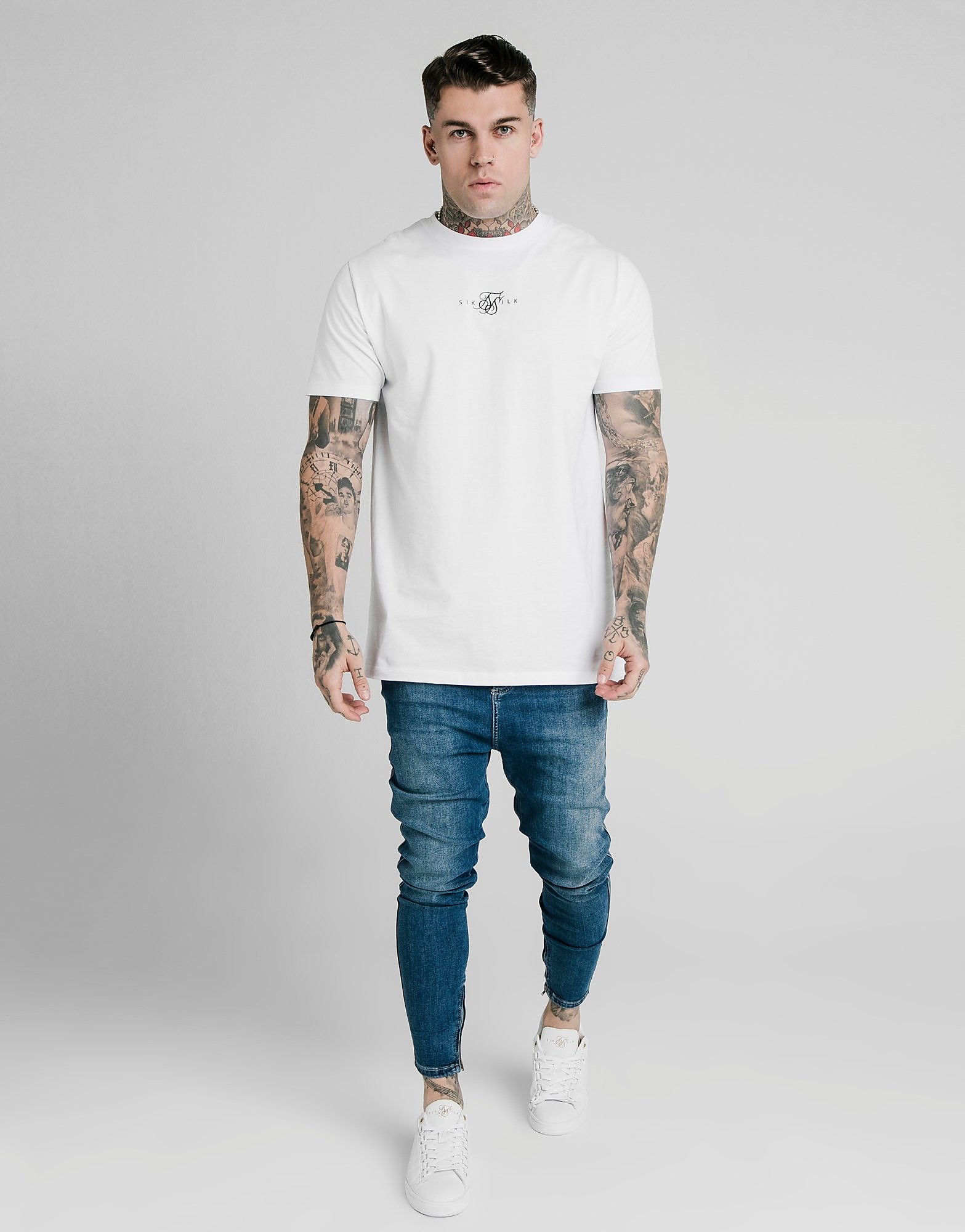 

SikSilk Midwash Denim Jeans - Blue - Mens, Blue