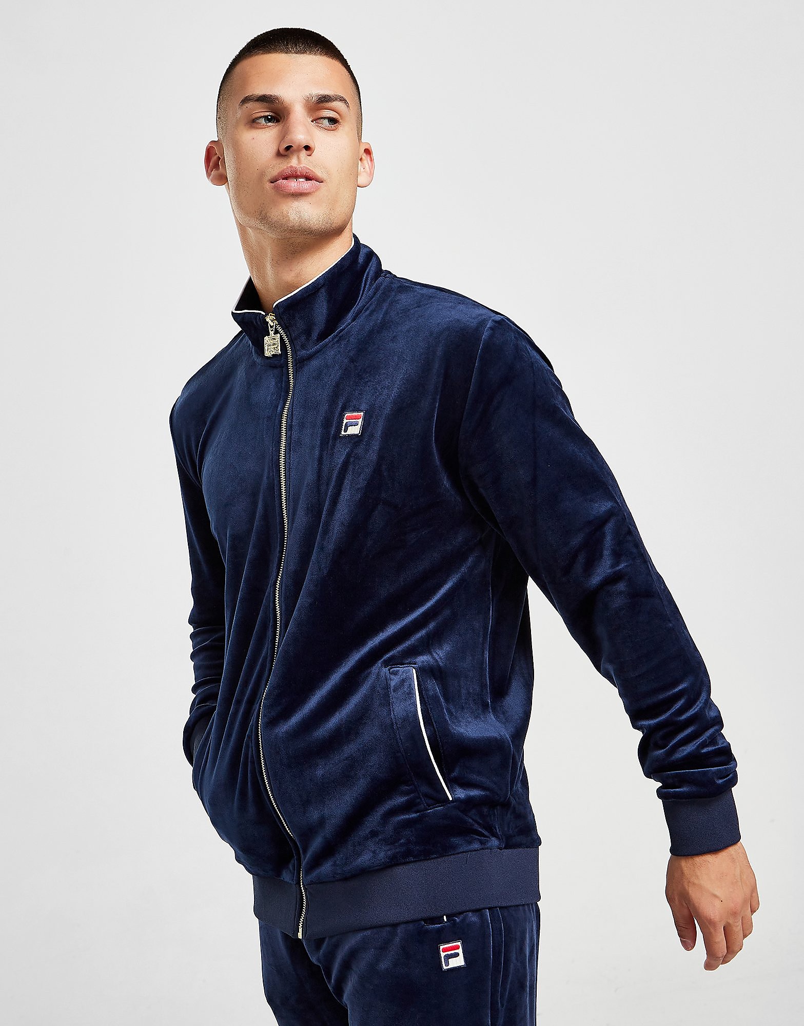 

Fila Irving Velour Track Top - Navy/Navy - Mens, Navy/Navy