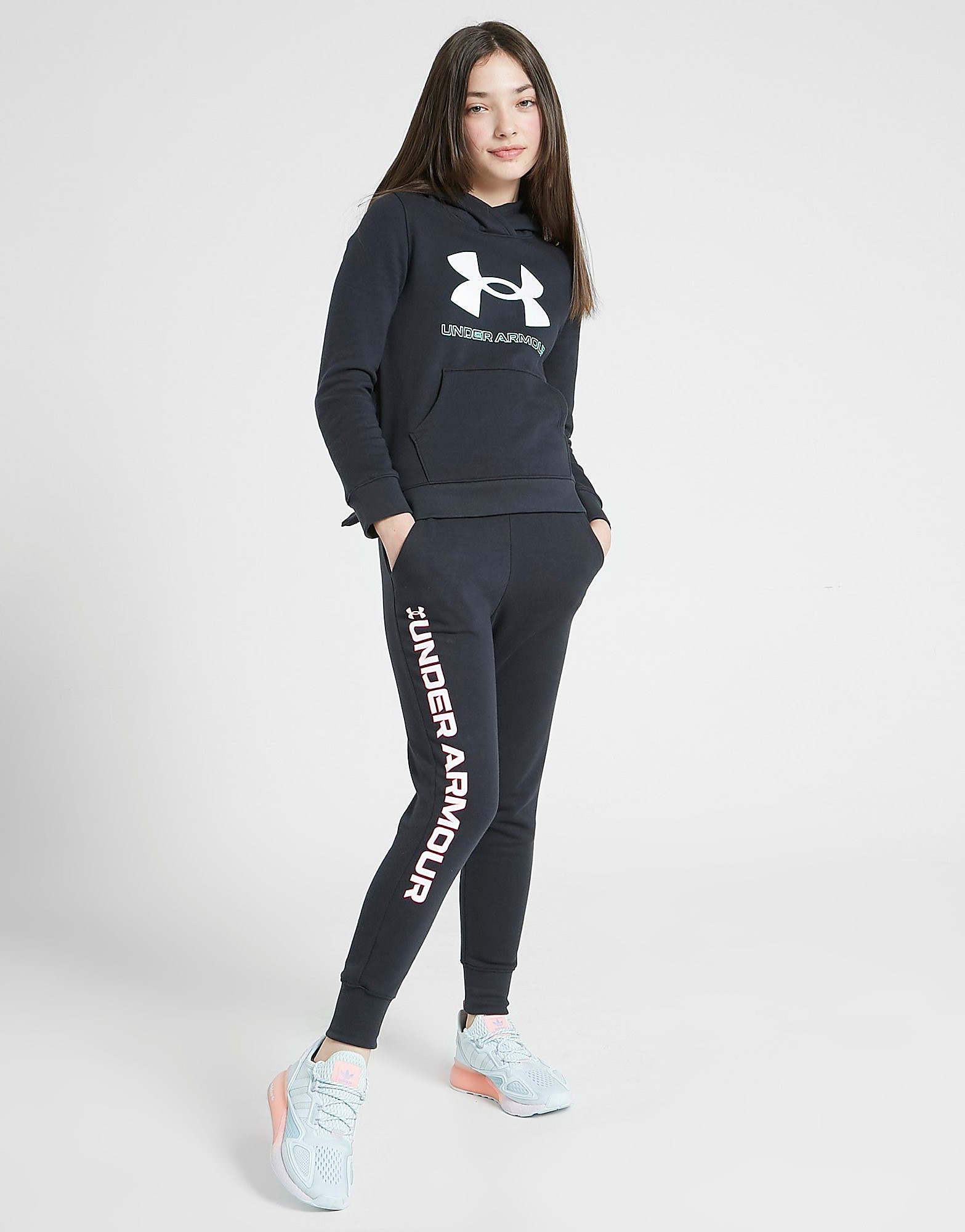 

Under Armour Girls' Rival Logo Hoodie Junior - Black - Kids, Black