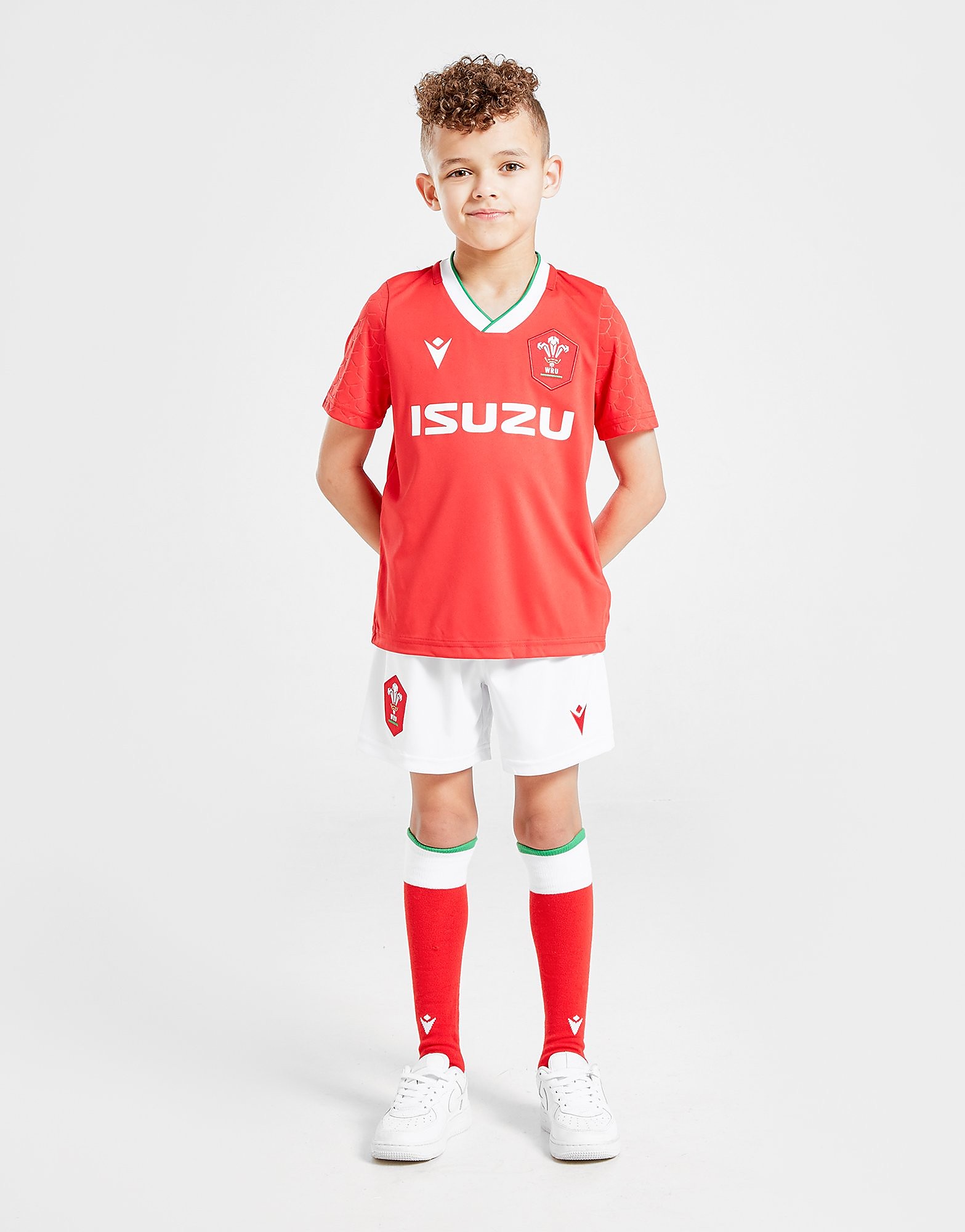 

Macron Wales RU 2020/21 Home Kit Children - Red/White - Kids, Red/White
