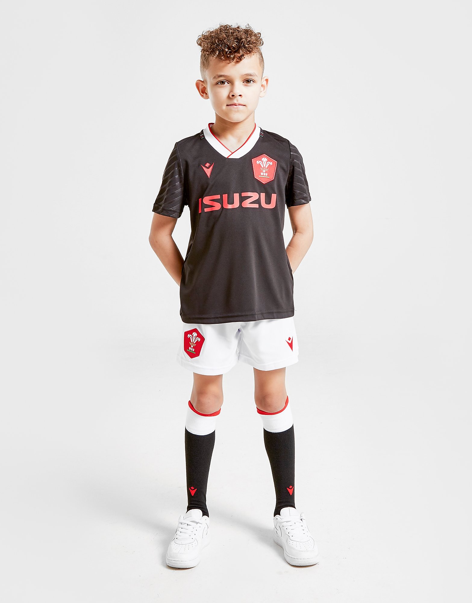 

Macron Wales RU 2020/21 Away Kit Children - Black/White/Red - Kids, Black/White/Red