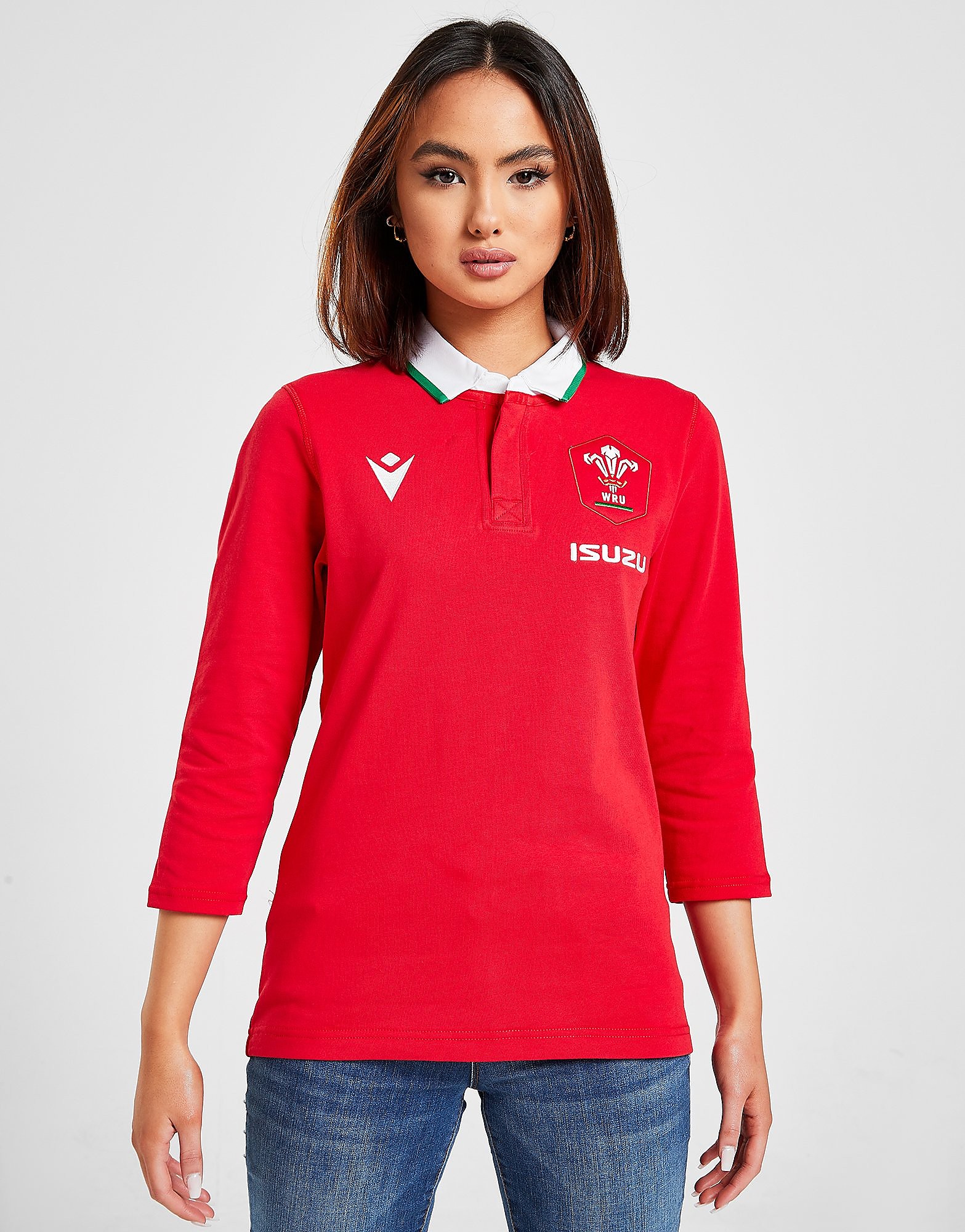 

Macron Wales RU 2020/21 Cotton Home Shirt Women's - Red/White, Red/White