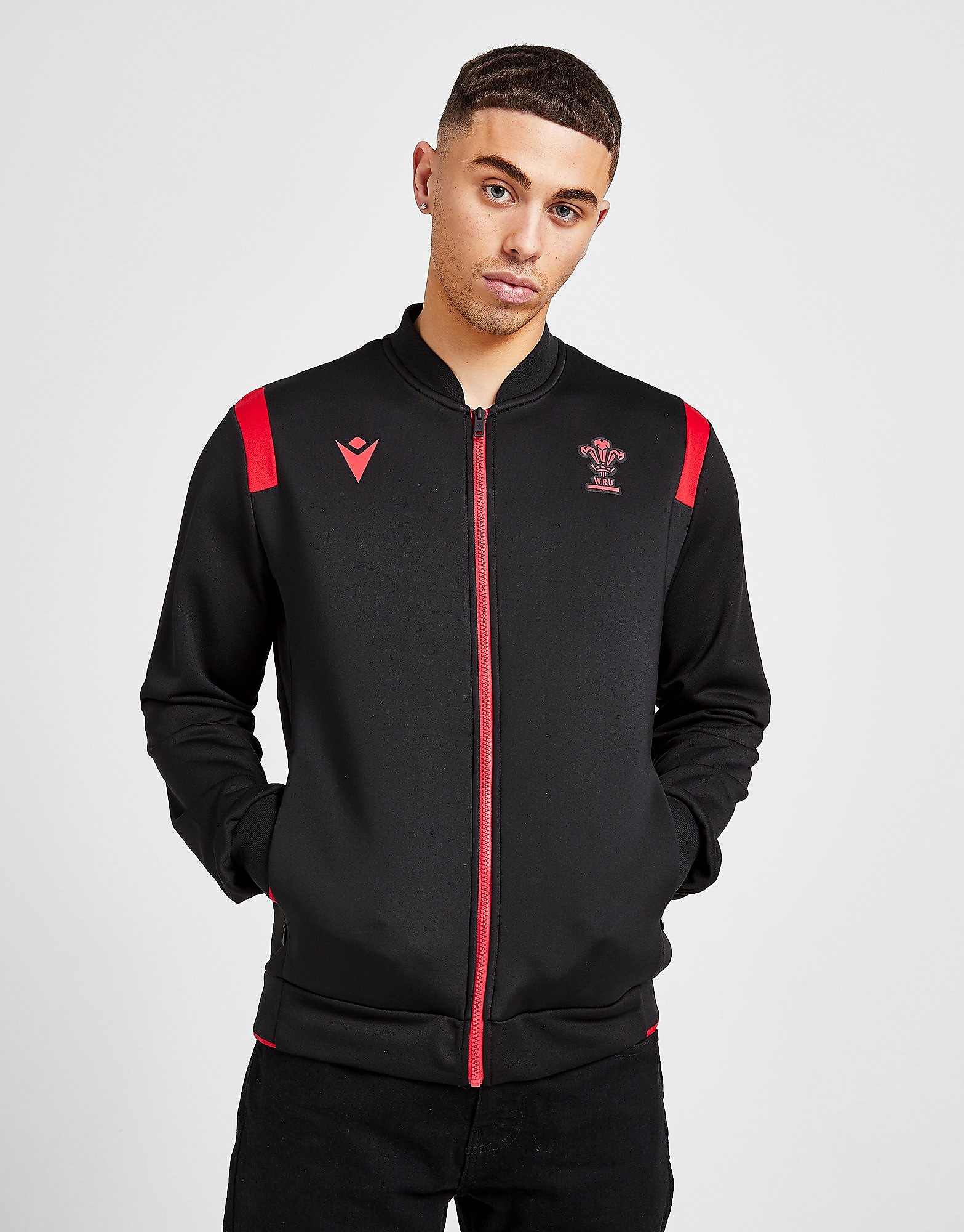 

Macron Wales RU 2020/21 Away Anthem Jacket - Black - Mens, Black