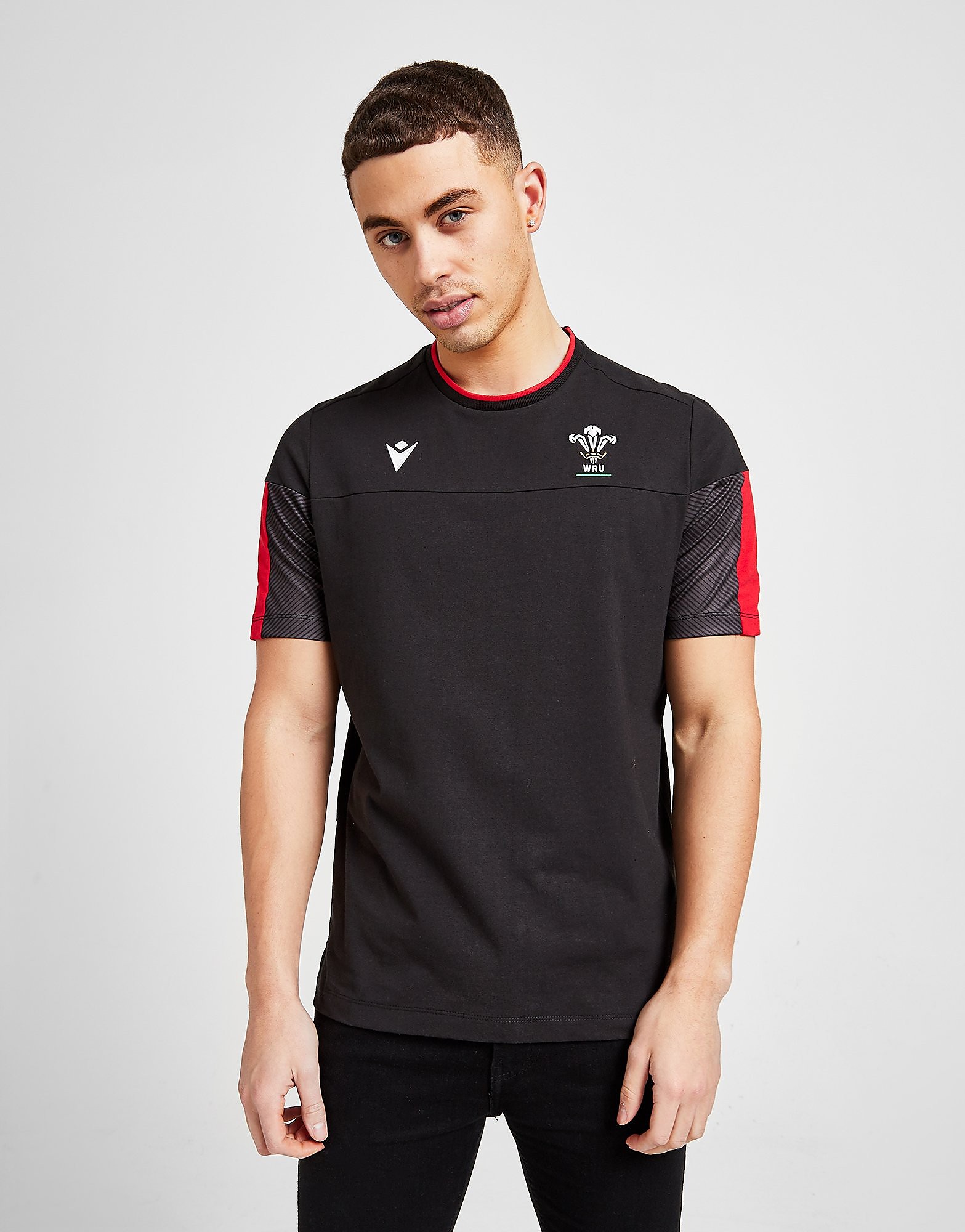 

Macron Wales RU Cotton T-Shirt - Black - Mens, Black