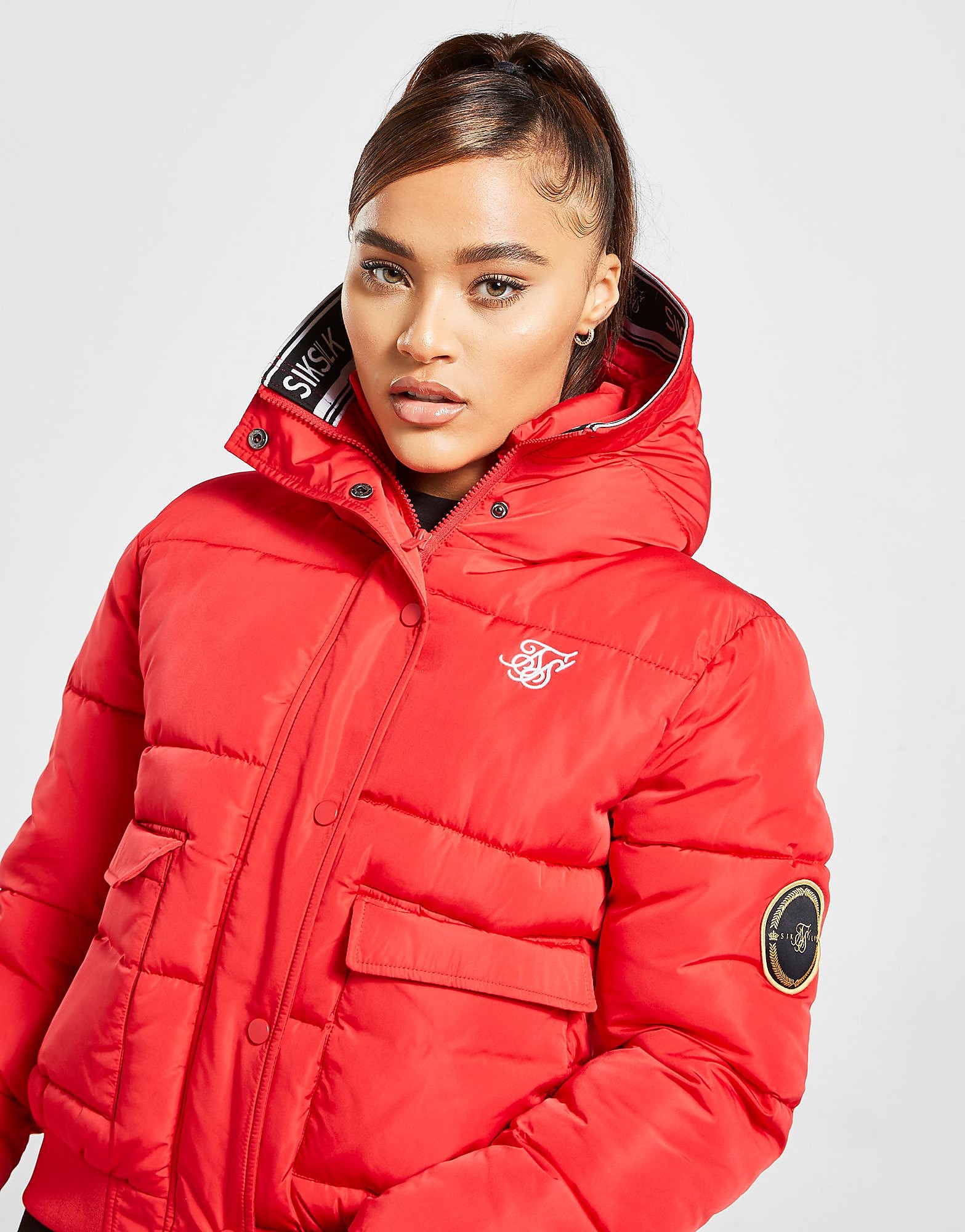 

SikSilk Tape Padded Jacket - Red/Black - Womens, Red/Black