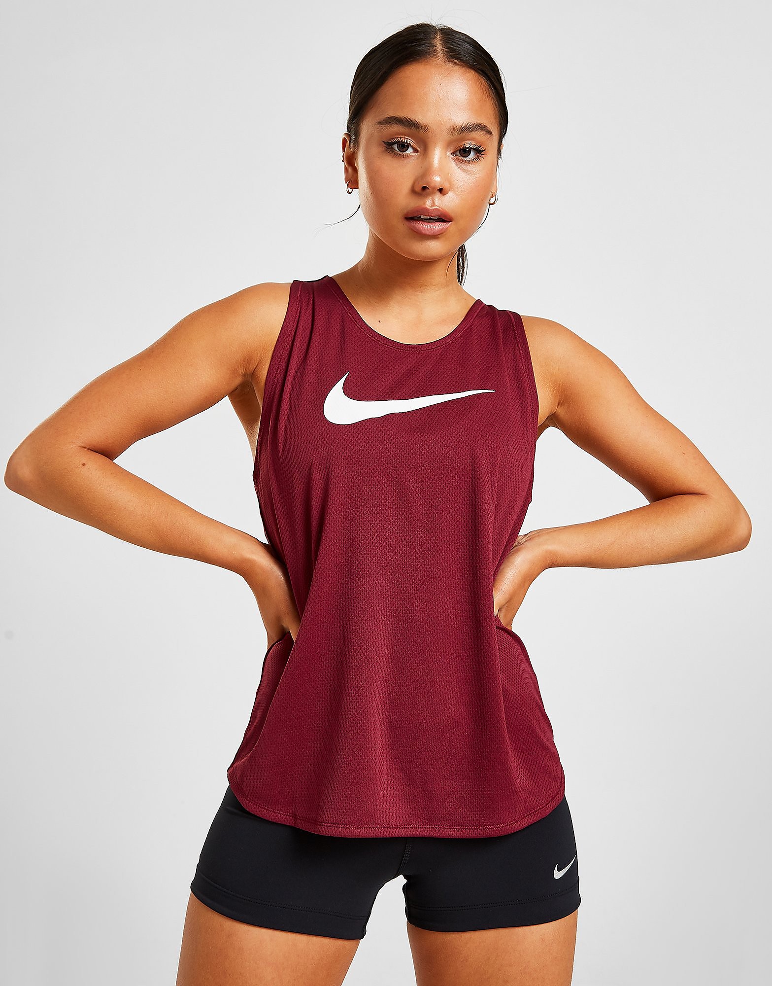 

Nike Running Miler Swoosh Tank Top - Only at JD - Red - Womens, Red