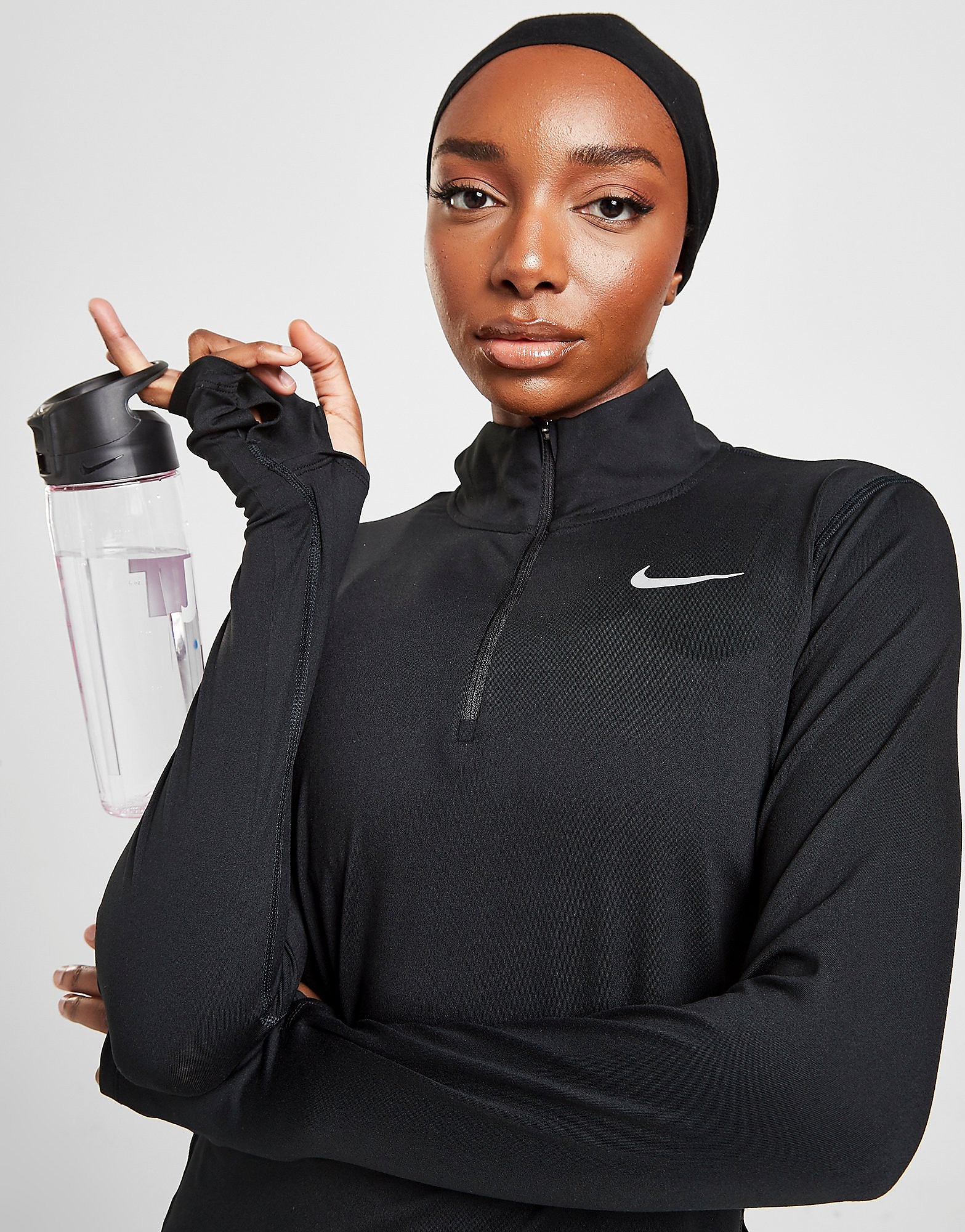 

Nike Running Element 1/4 Zip Track Top - Black/White - Womens, Black/White