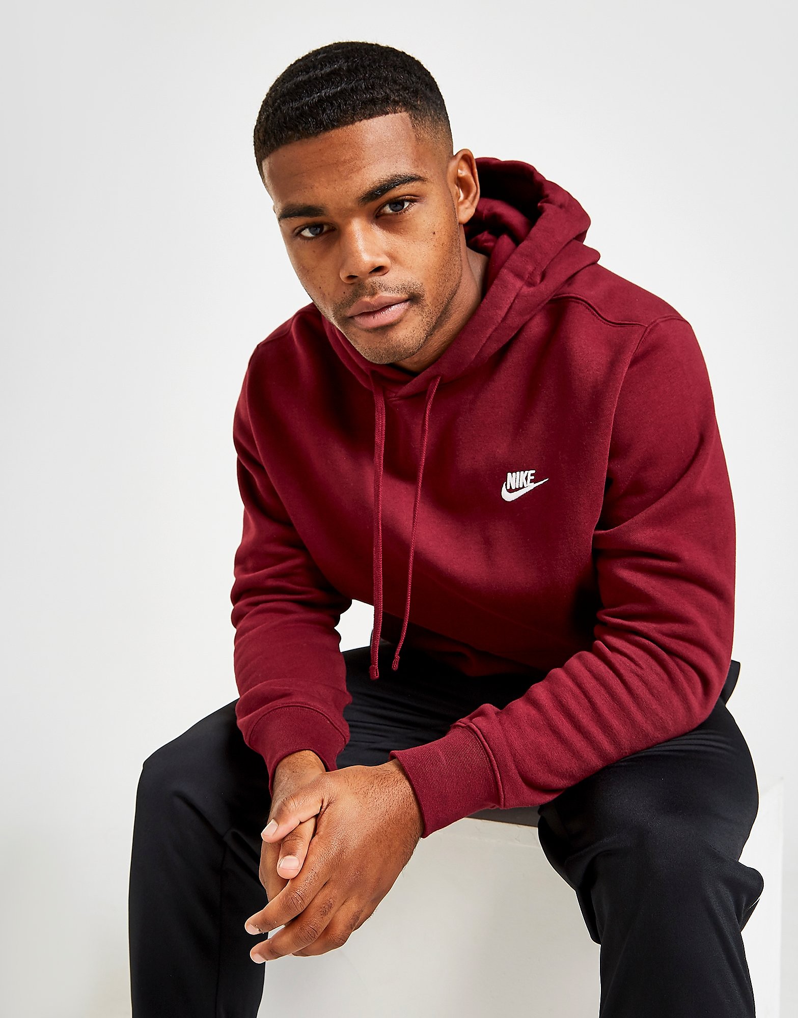 Nike Foundation Hoodie - Burgundy - Mens, Burgundy