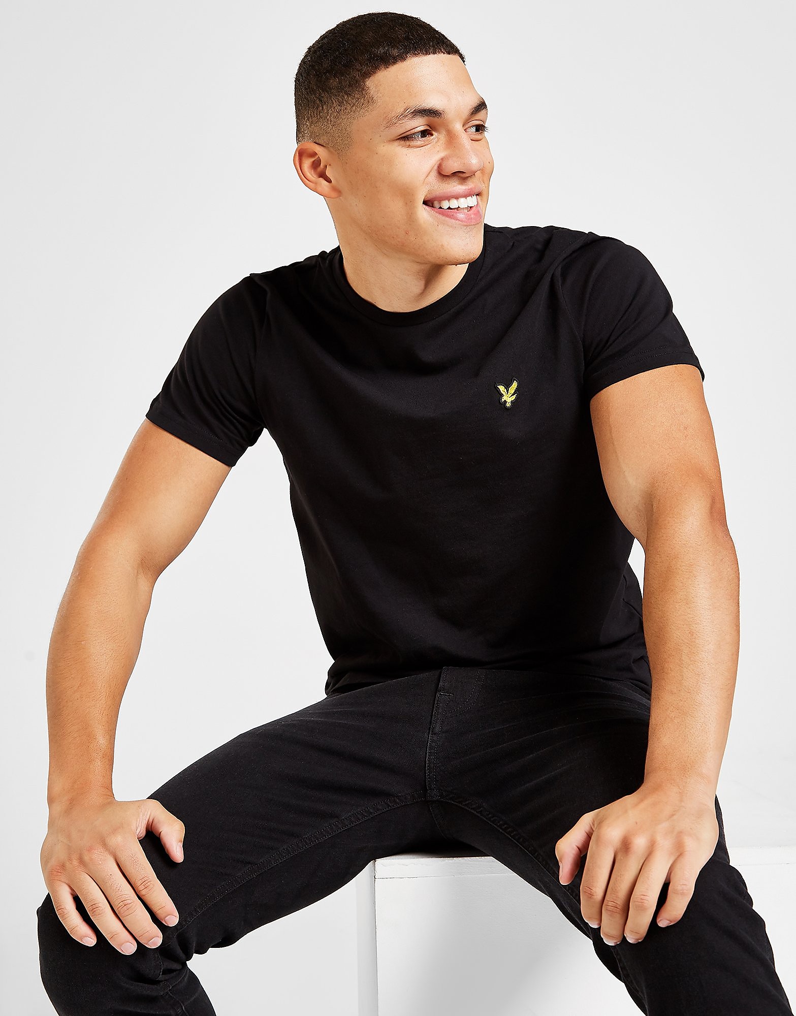 

Lyle & Scott Basic Crew Short Sleeve T-Shirt - Black/Black - Mens, Black/Black