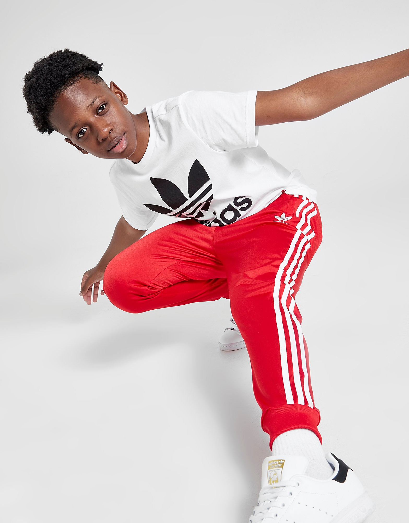 

adidas Originals SS Track Pants Junior - Scarlet / White - Kids, Scarlet / White