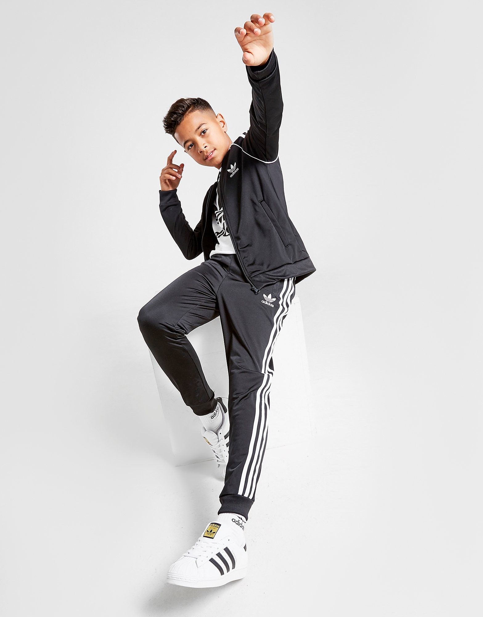 

adidas Originals SS Track Pants Junior - Black / White - Kids, Black / White