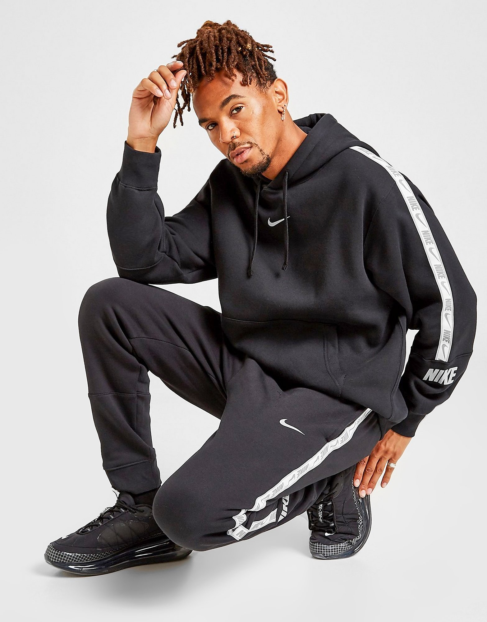 Nike Tape Fleece Overhead Hoodie - Only at JD - Black - Mens, Black