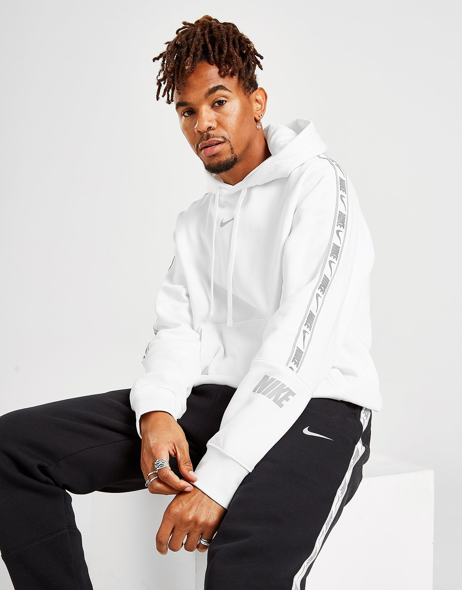 

Nike Tape Fleece Overhead Hoodie - Only at JD - White - Mens, White