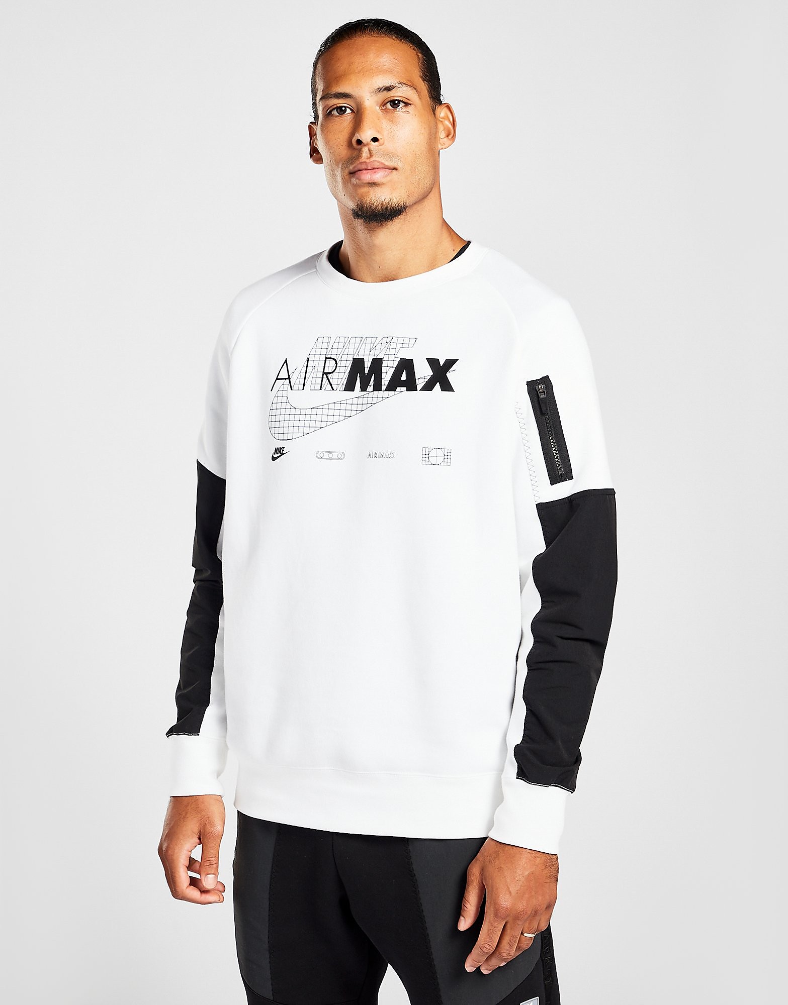 

Nike Air Max Fleece Crew Sweatshirt - Only at JD - White - Mens, White