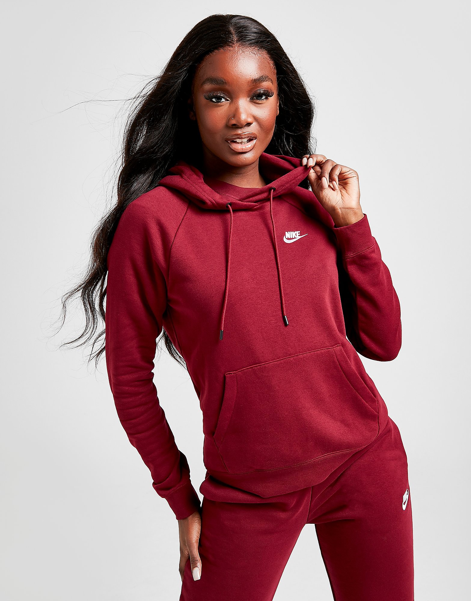 

Nike Sportswear Essential Overhead Hoodie Women's - Dark Beetroot/White, Dark Beetroot/White