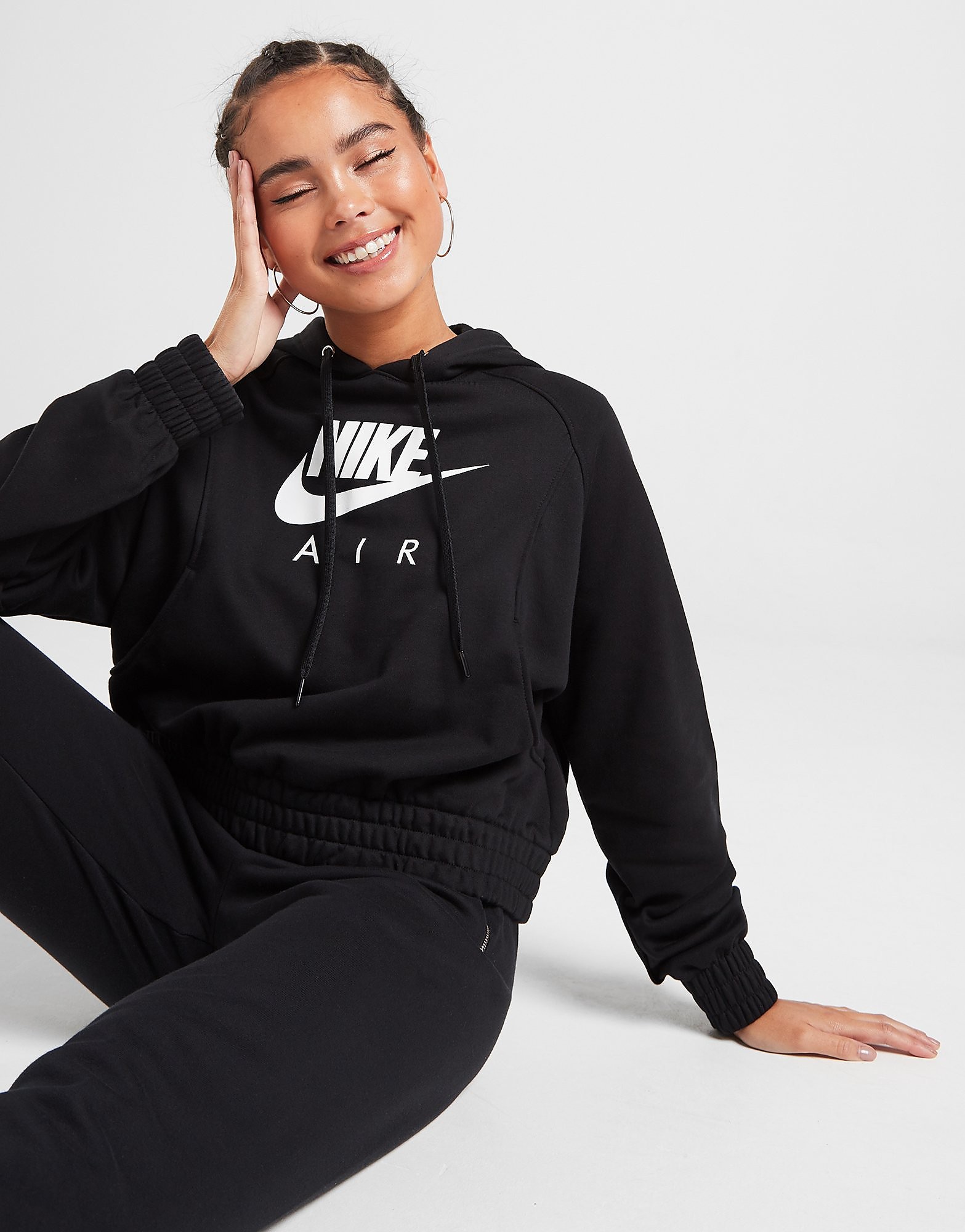 

Nike Air Panel Overhead Hoodie - Black/White - Womens, Black/White