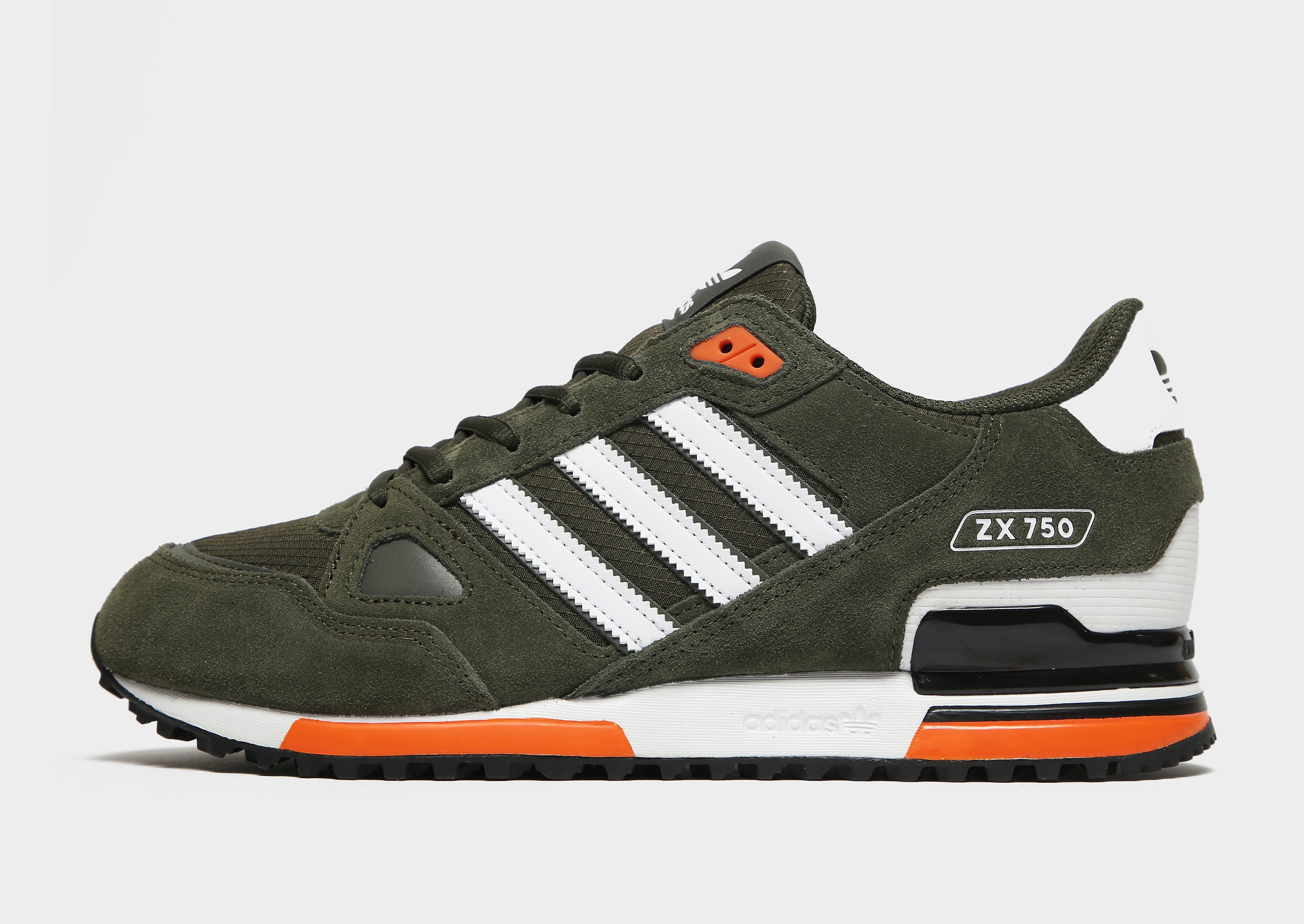 adidas Originals ZX 750 - Green/White - Mens, Green/White