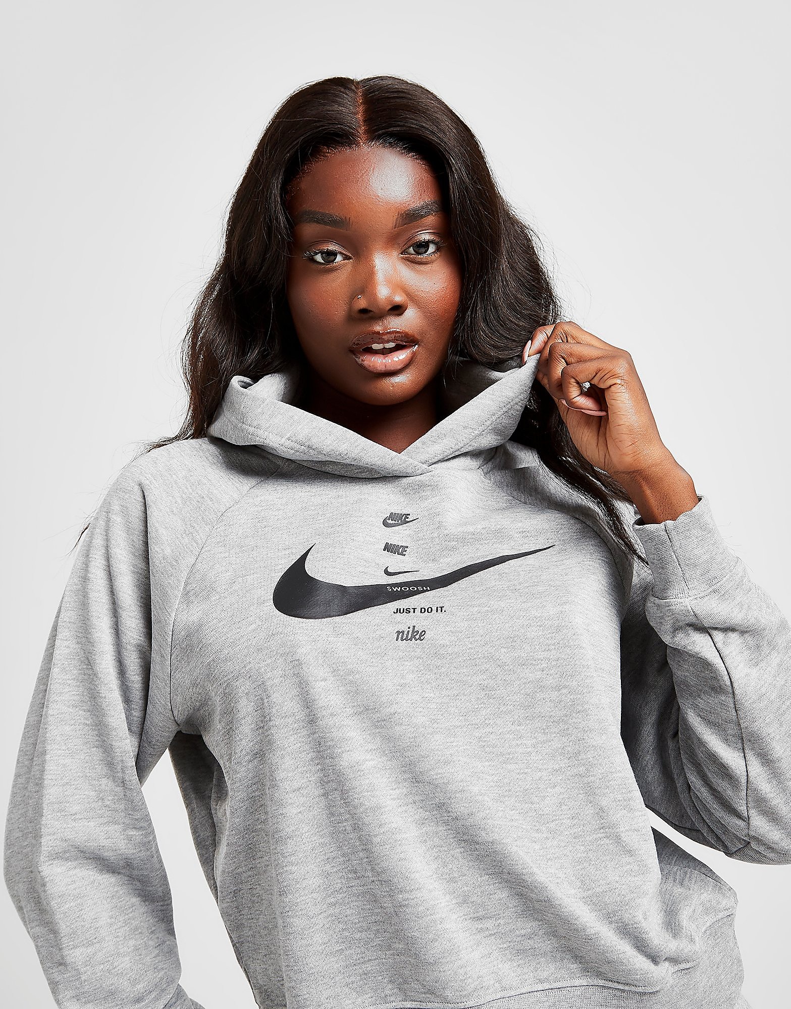 

Nike Swoosh Overhead Fleece Hoodie - Grey - Womens, Grey