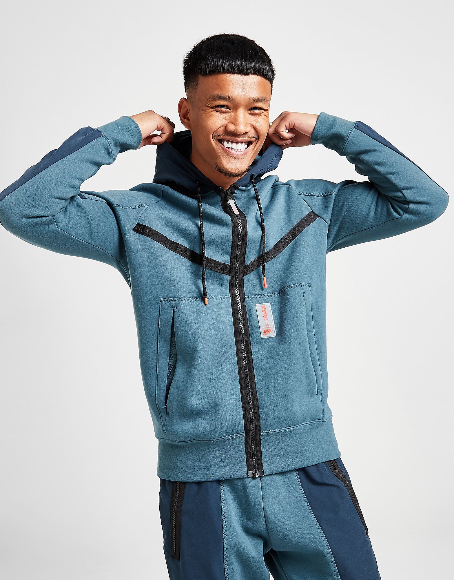 

Nike Air Max Fleece Full Zip Hoodie - Only at JD - Green - Mens, Green