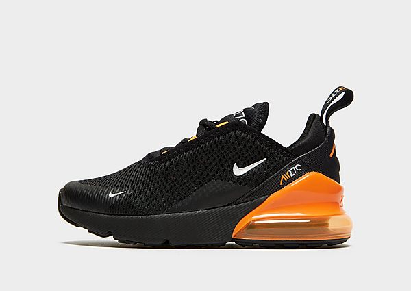 Nike Air Max 270 Enfant - Black/Total Orange/Metallic Silver, Black/Total Orange/Metallic Silver