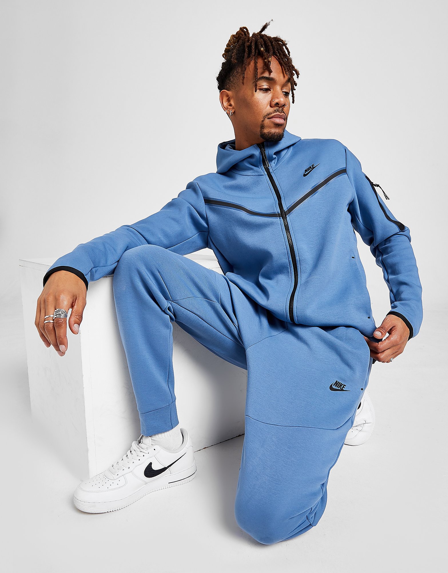 

Nike Tech Fleece Joggers - Stone Blue/Black - Mens, Stone Blue/Black
