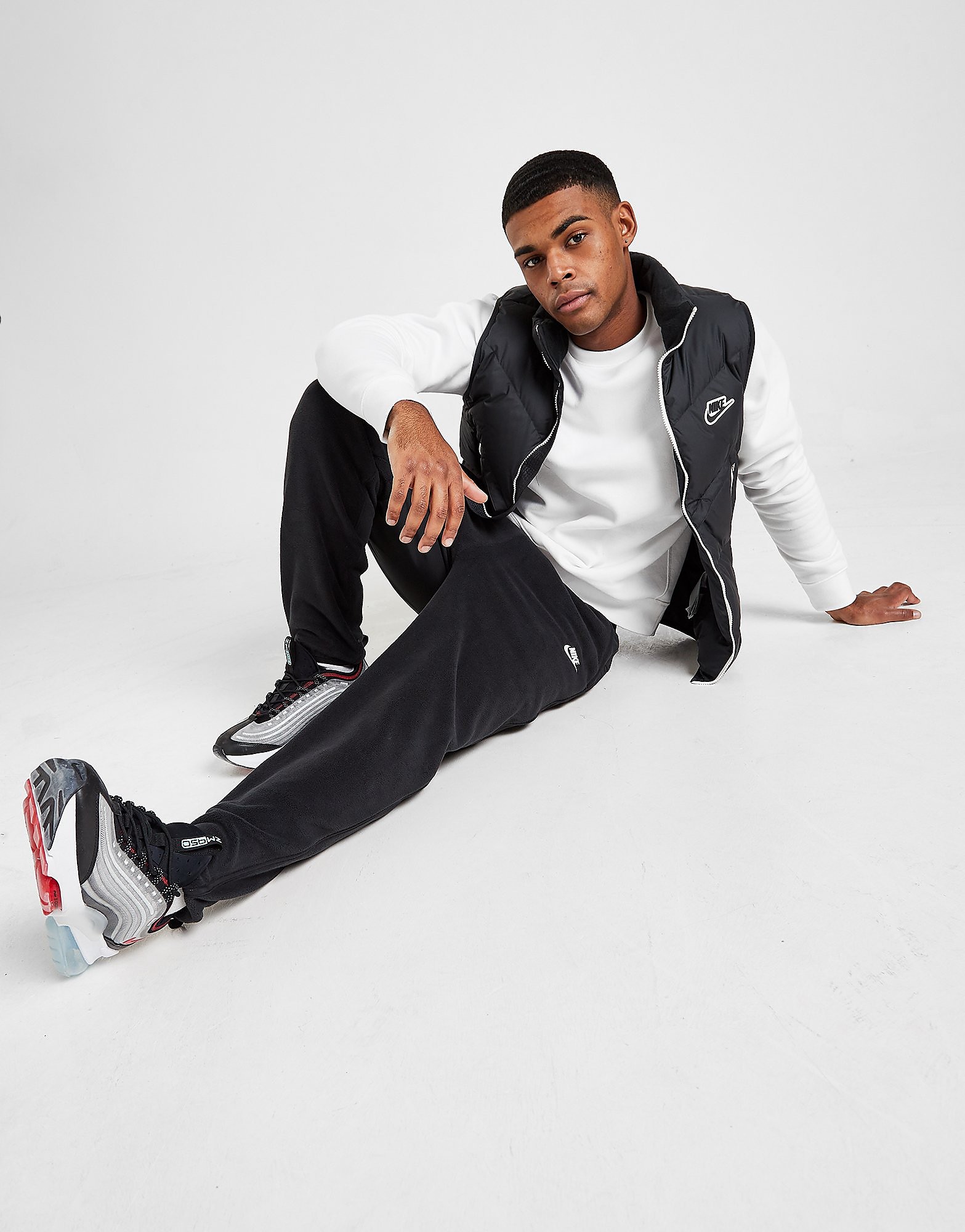 

Nike Polar Fleece Joggers - Black/Black/White - Mens, Black/Black/White