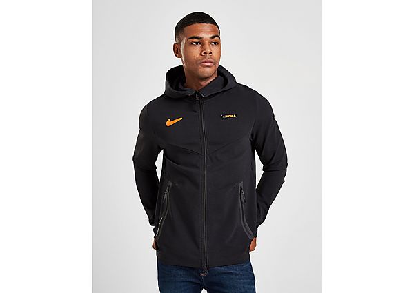 Nike Sweat à capuche et zip A.S. Roma Tech Pack pour Homme - Black/Black/Safety Orange, Black/Black/