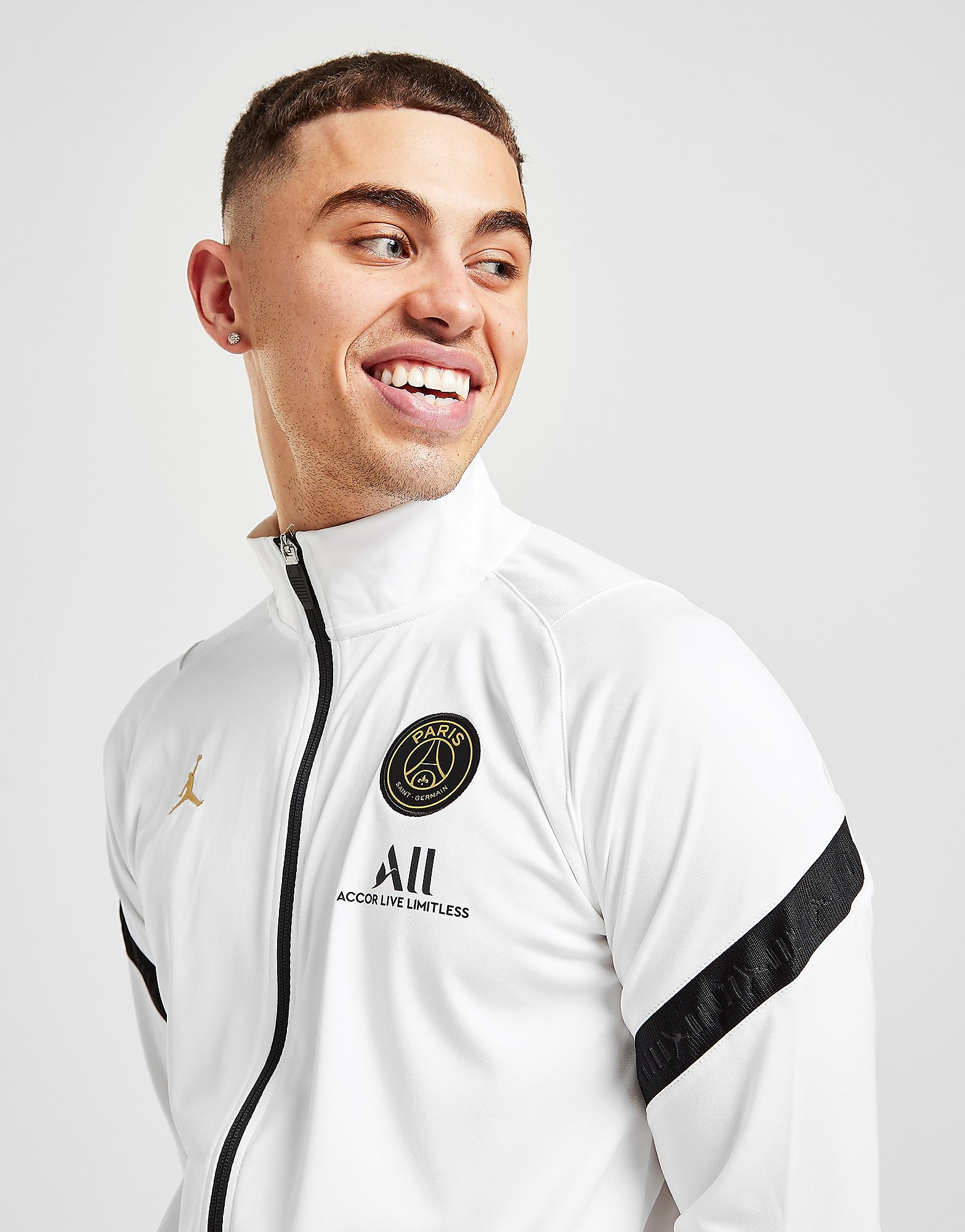 

Jordan Paris Saint Germain Strike Tracksuit - White/Black/Black/Truly Gold - Mens, White/Black/Black/Truly Gold