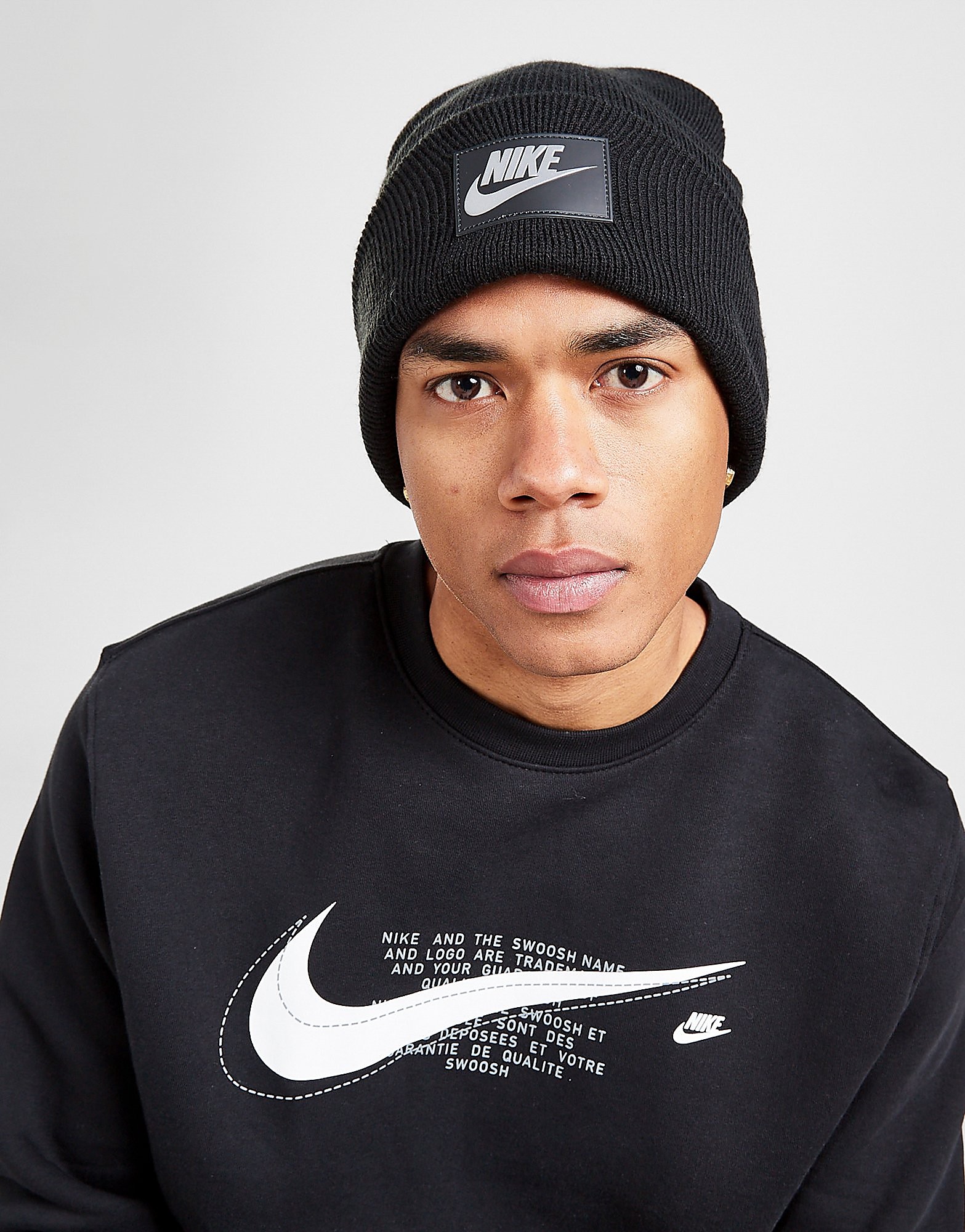 

Nike Reflective Futura Logo Beanie Hat - Black - Womens, Black