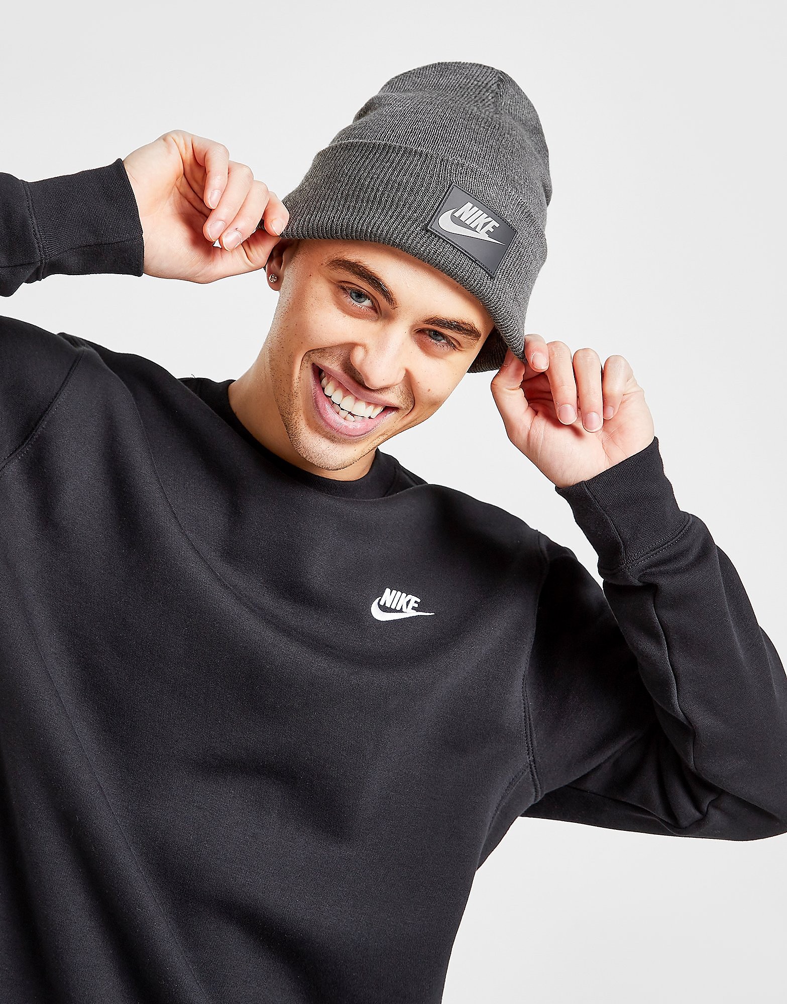 

Nike Reflective Futura Logo Beanie Hat - Charcoal - Womens, Charcoal