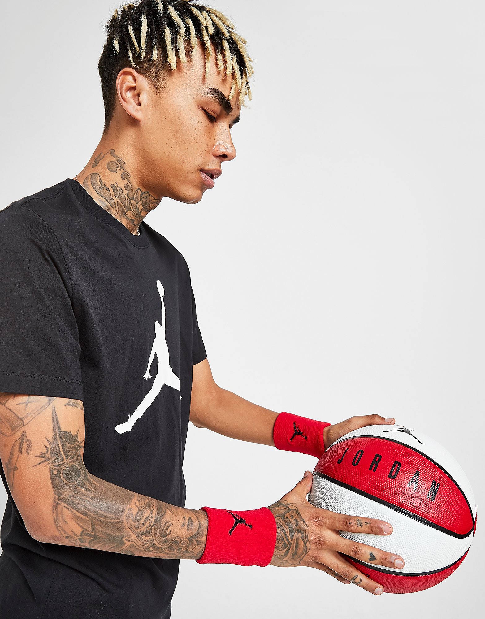 

Jordan Jumpman Wrist Bands - Red/Black - Womens, Red/Black