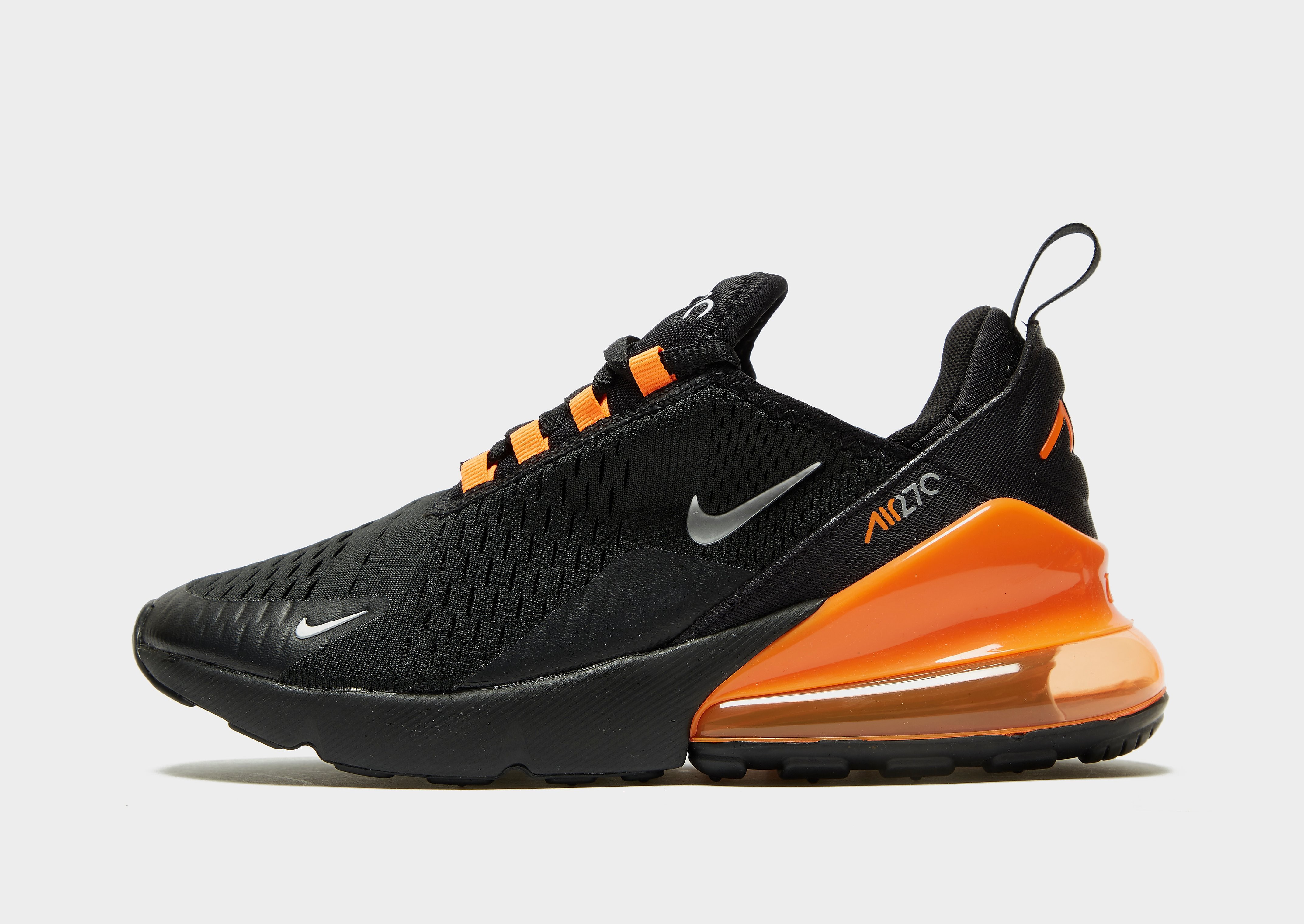

Nike Air Max 270 Junior - Only at JD - Black/Total Orange/Metallic Silver - Kids, Black/Total Orange/Metallic Silver
