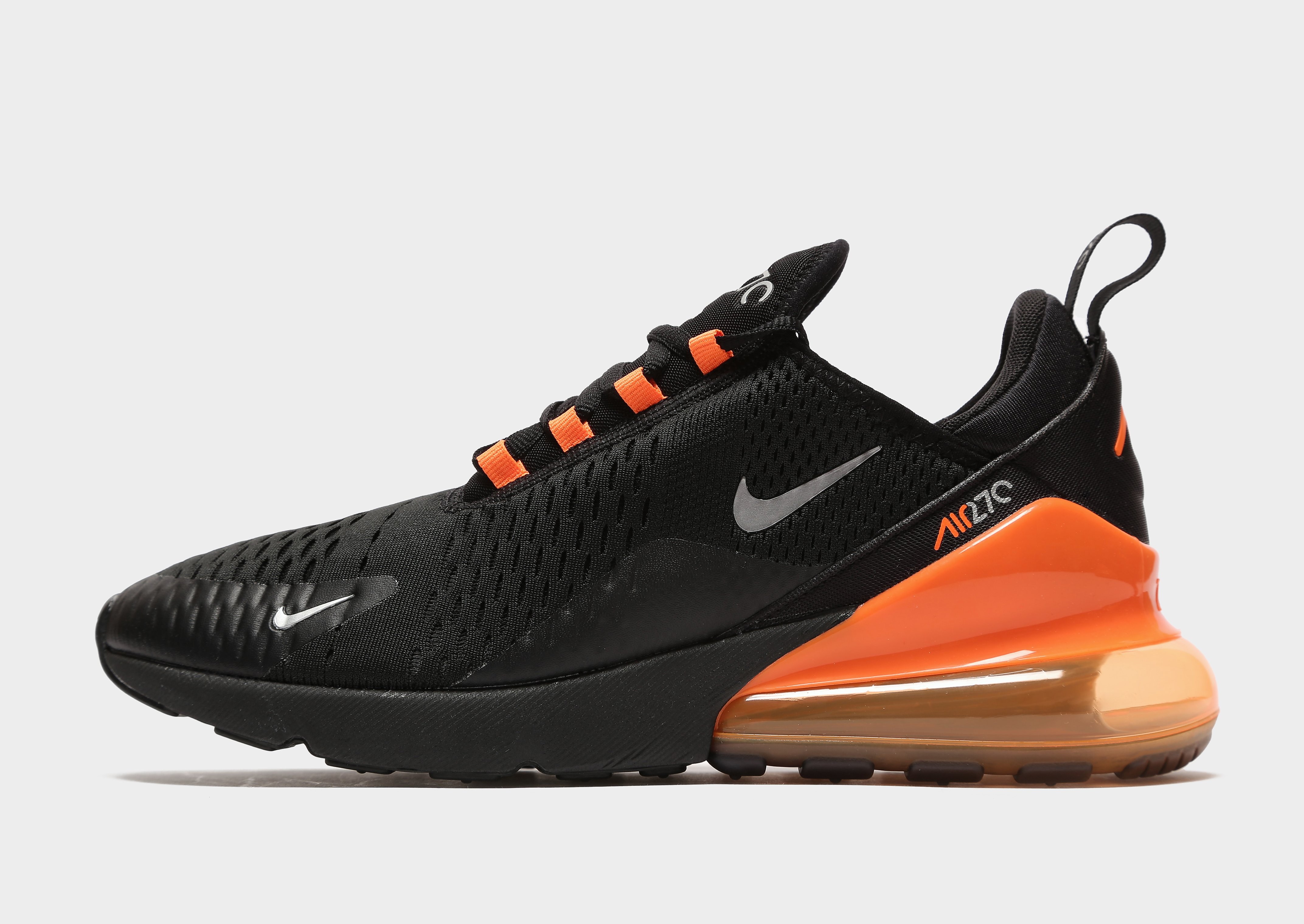 

Nike Air Max 270 - Black/Total Orange/Metallic Silver - Mens, Black/Total Orange/Metallic Silver