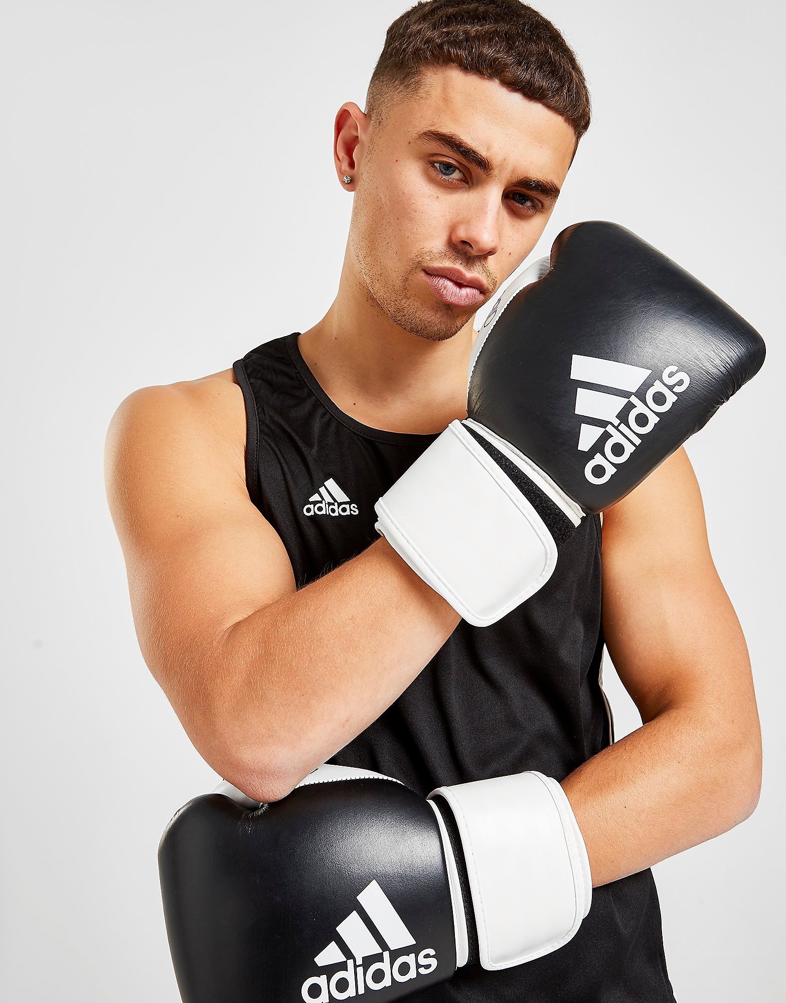 

adidas Hybrid 200 Boxing Gloves - White/Black - Womens, White/Black
