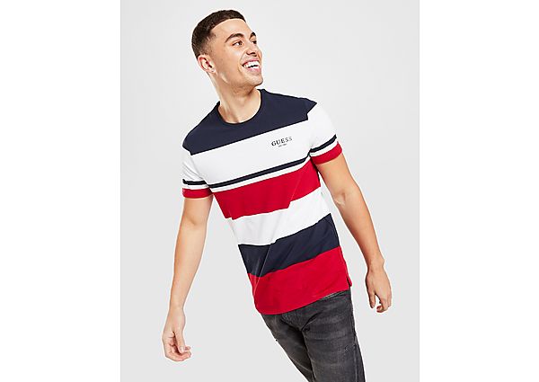 GUESS T-Shirt Stripe Colour Block Homme