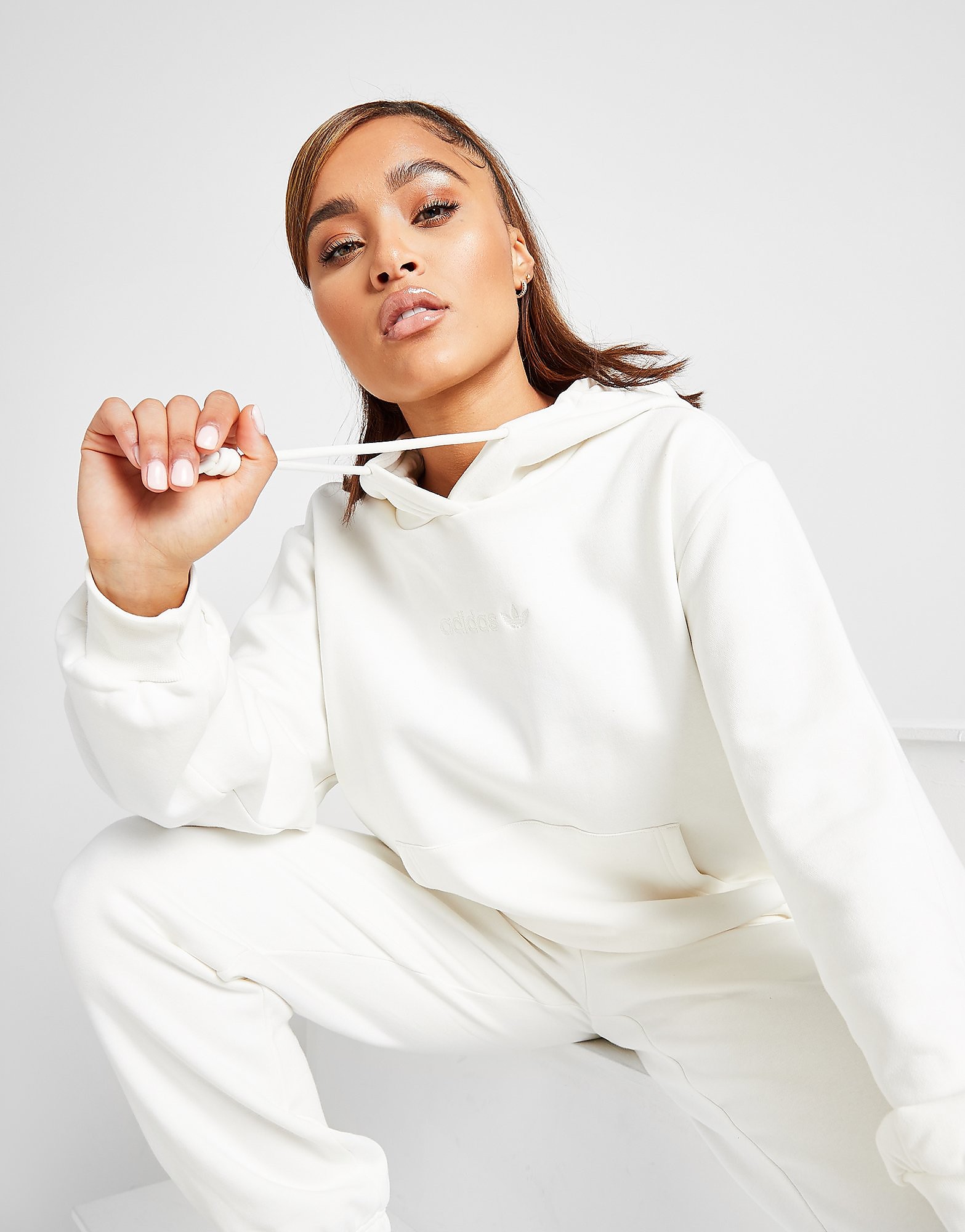 

adidas Originals Cosy Overhead Hoodie - Off White - Womens, Off White